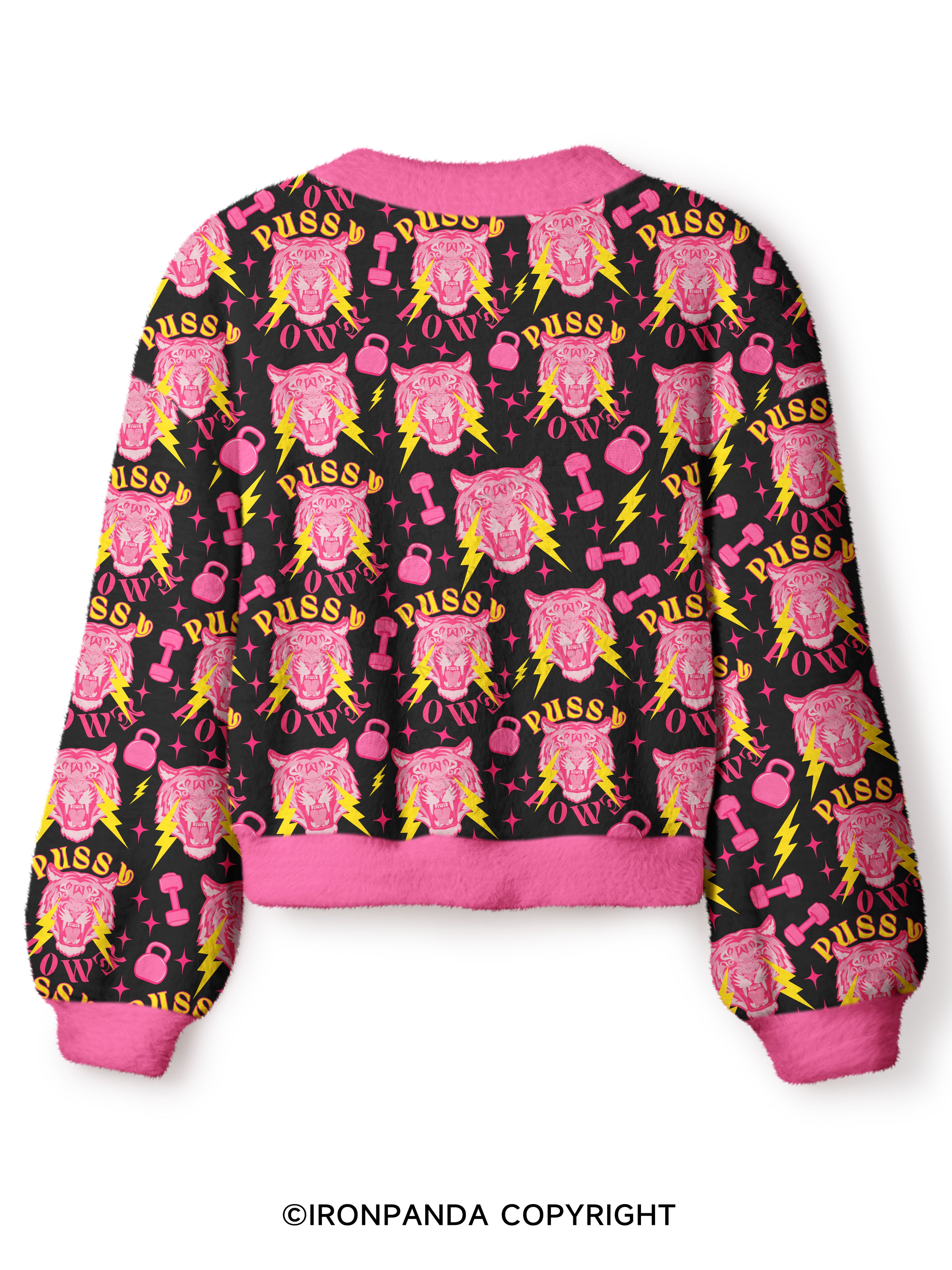 pussy power Crop Ugly Cardigan Sweater