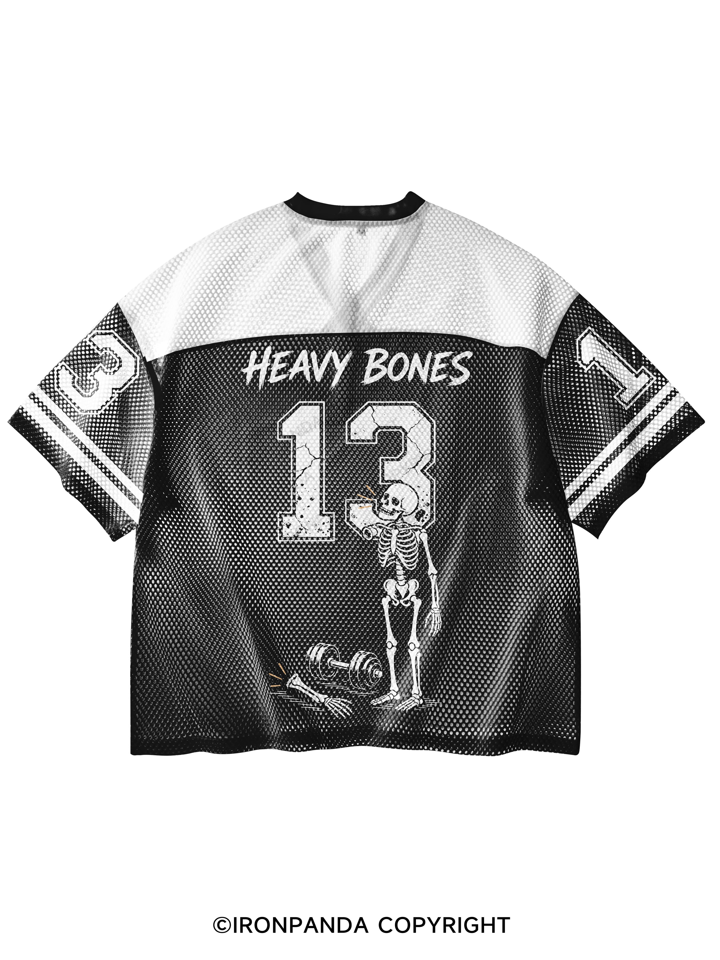 Well Shit Skeleton V-Neck Open Hole Mesh Top