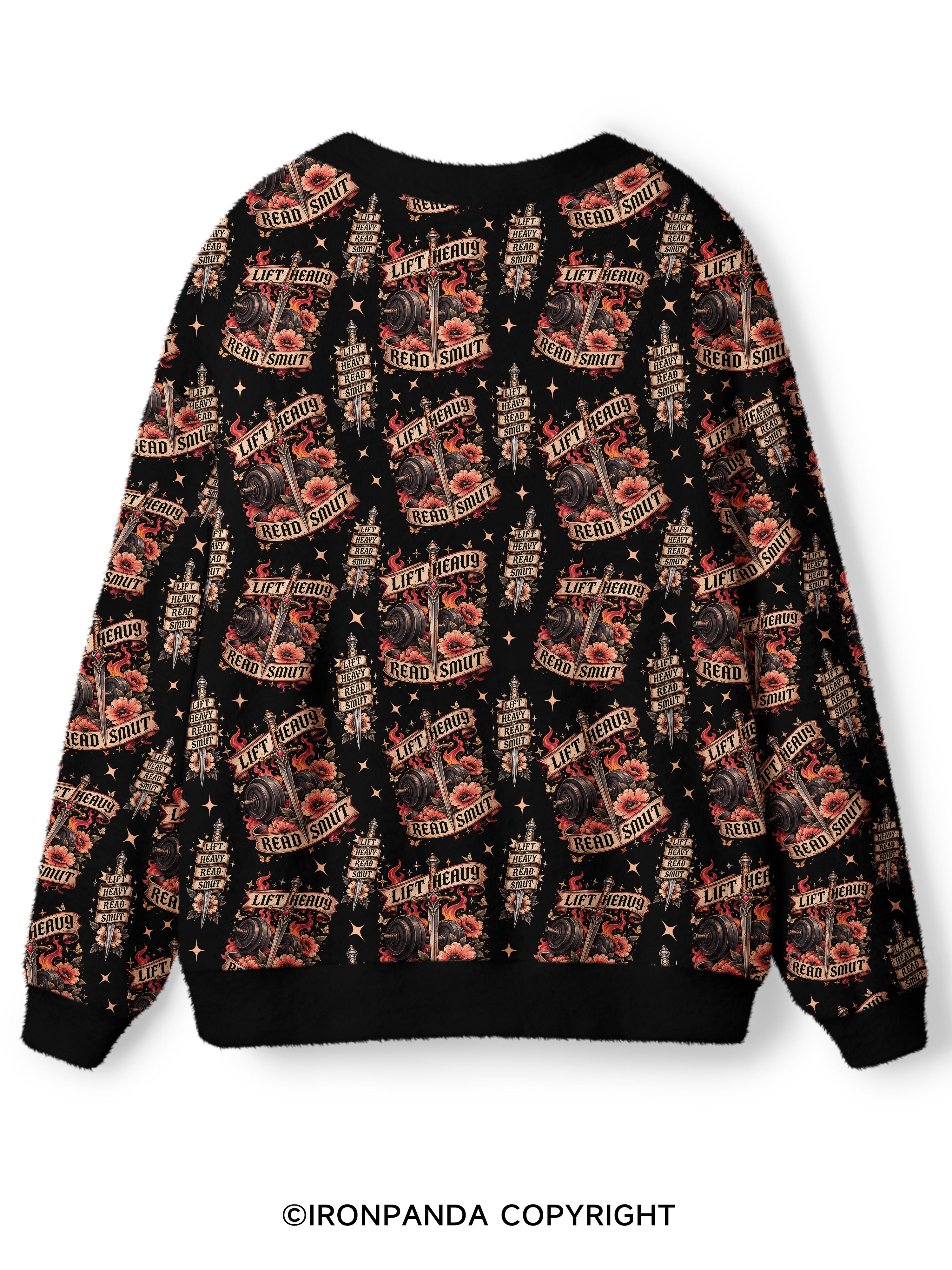 Lift Heavy Read Smut Ugly Cardigan Sweater
