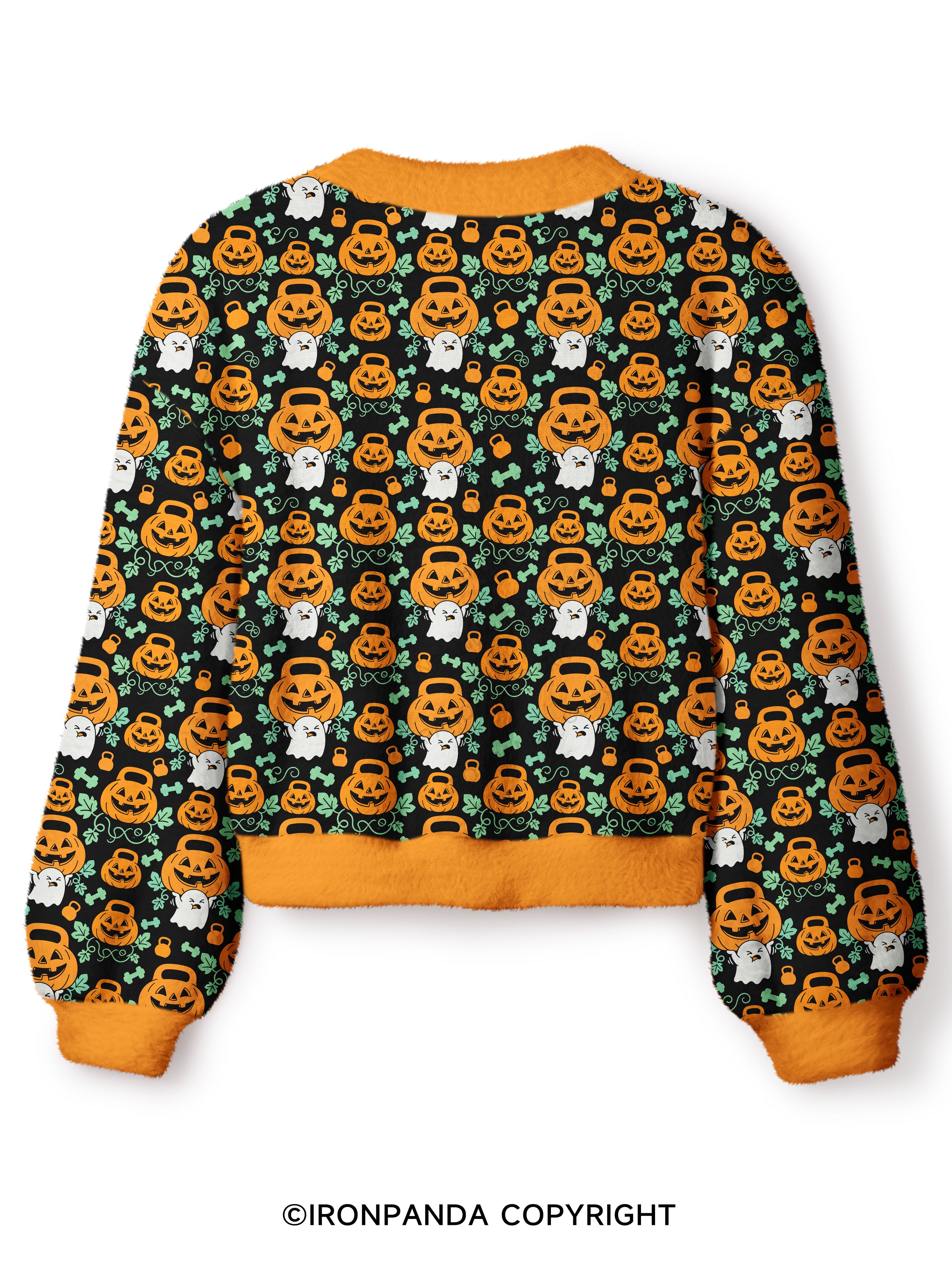 HEAVY SPOOKY Crop Ugly Cardigan Sweater