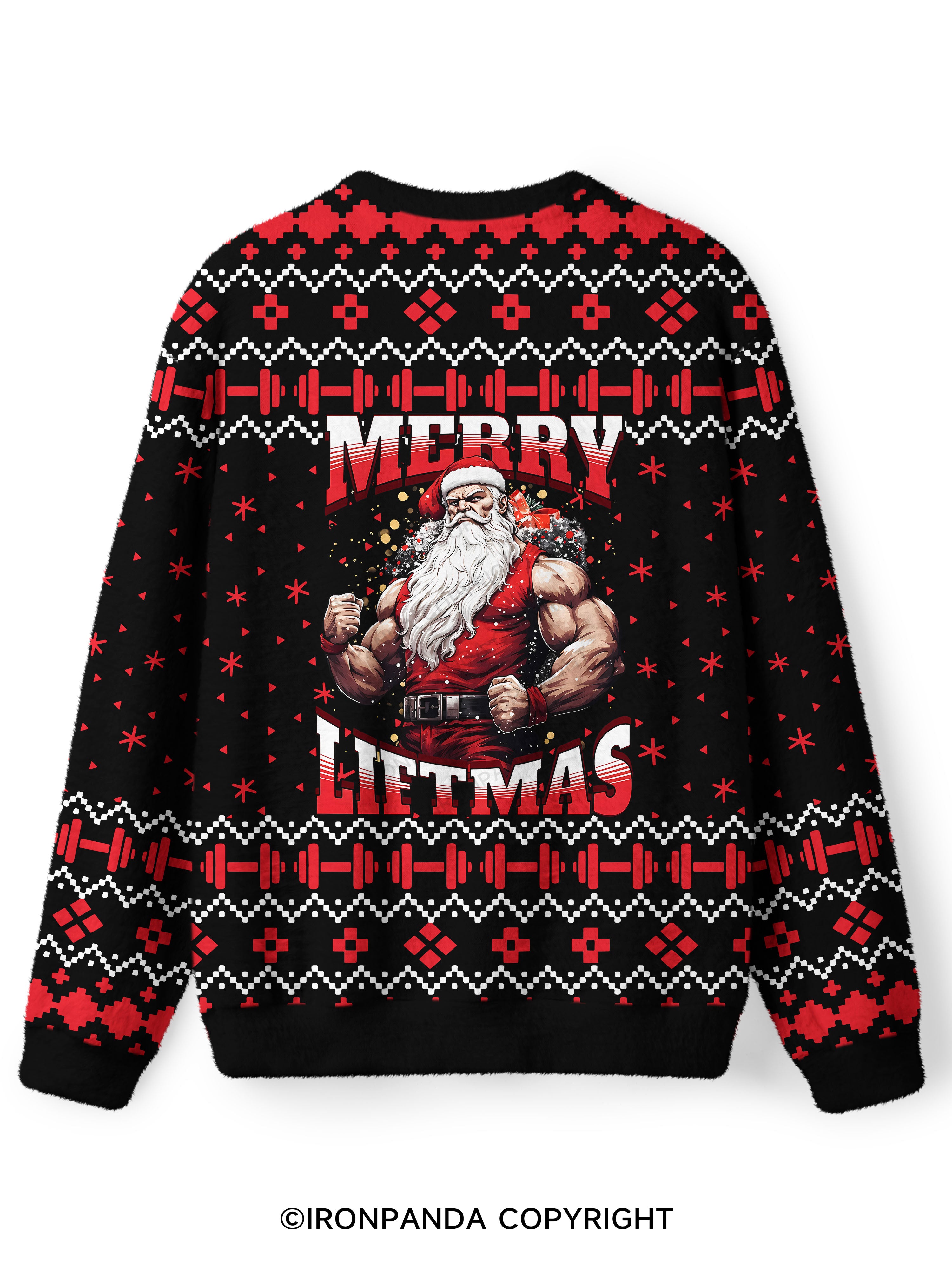 MERRY LIFTMAS Ugly Fuzzy Fleece Sweater