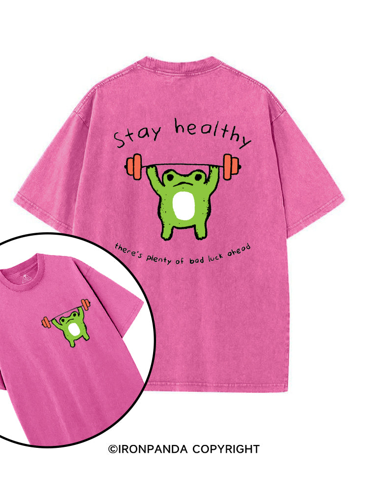 Stay Healthy printed Gym Shirt