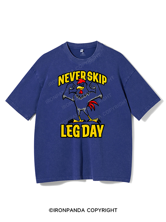 Never Skip Leg Day Washed Gym Shirt