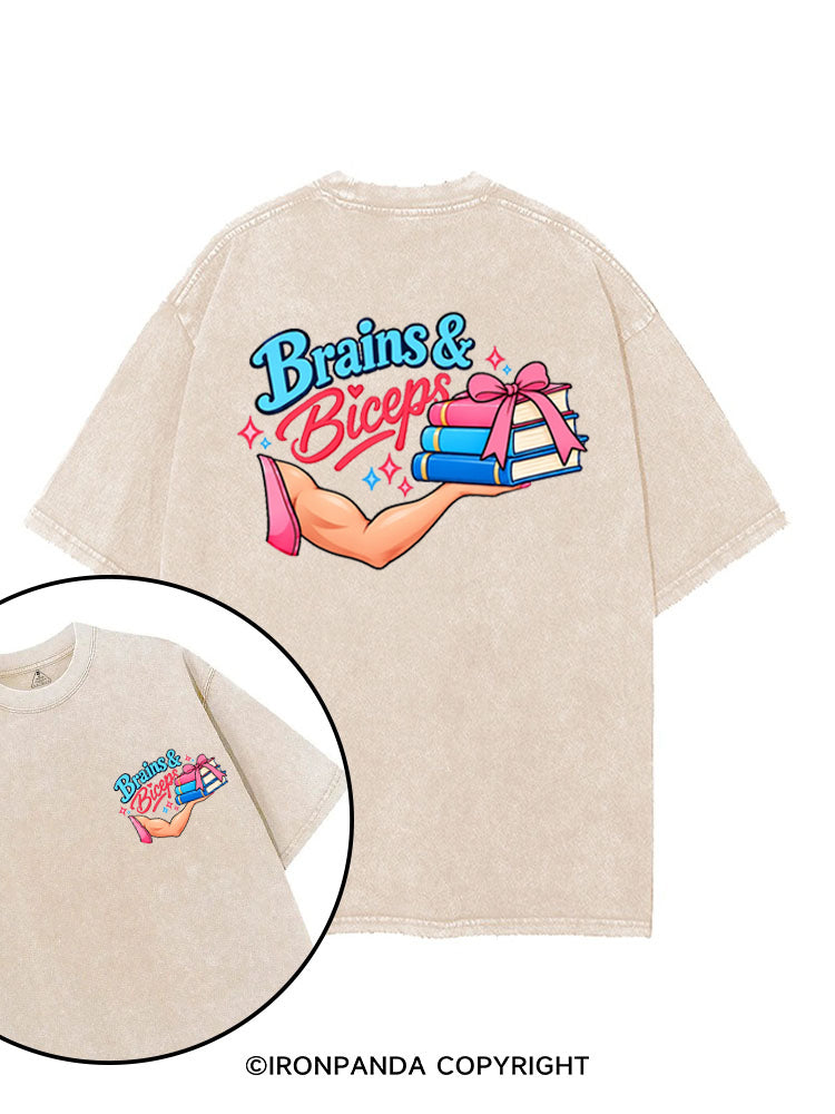 BRAINS & BICEPS printed Gym Shirt
