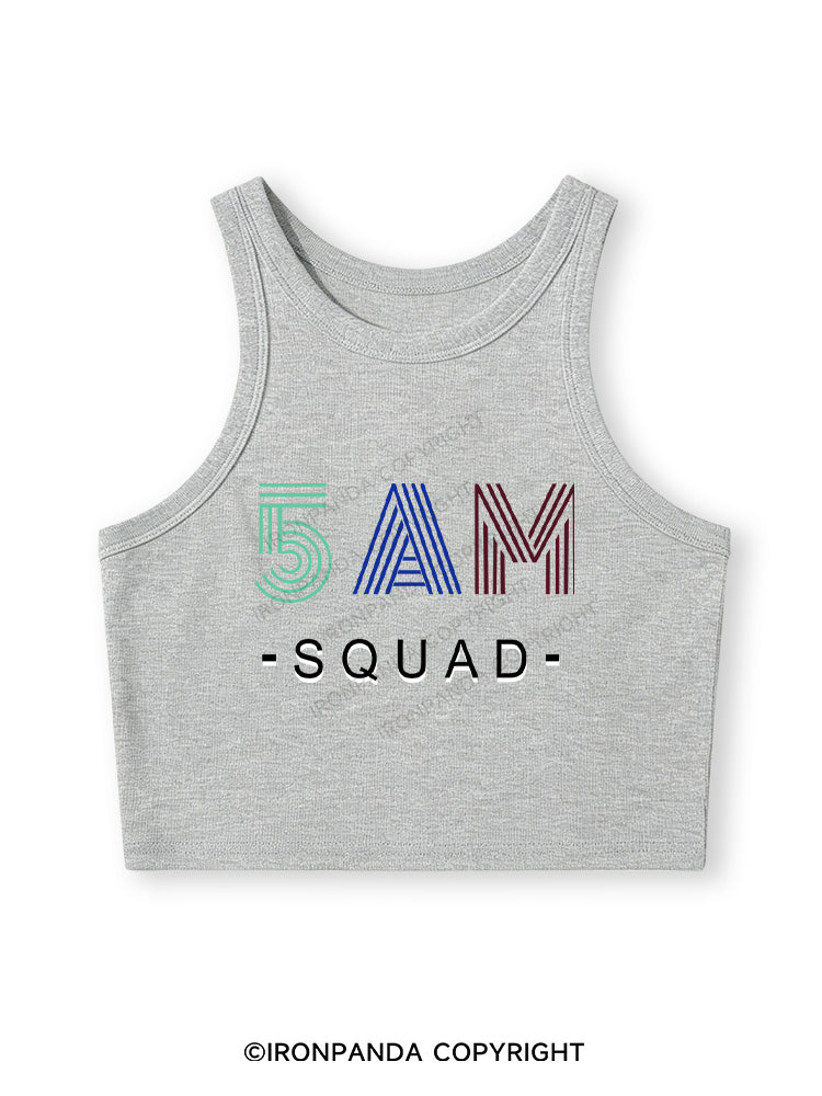 5 AM SQUAD Fitted Crop Tank Top