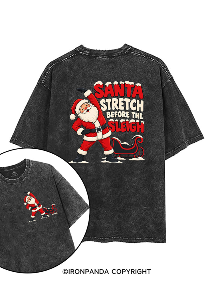 Santa Stretch Before the Sleigh printed Gym Shirt