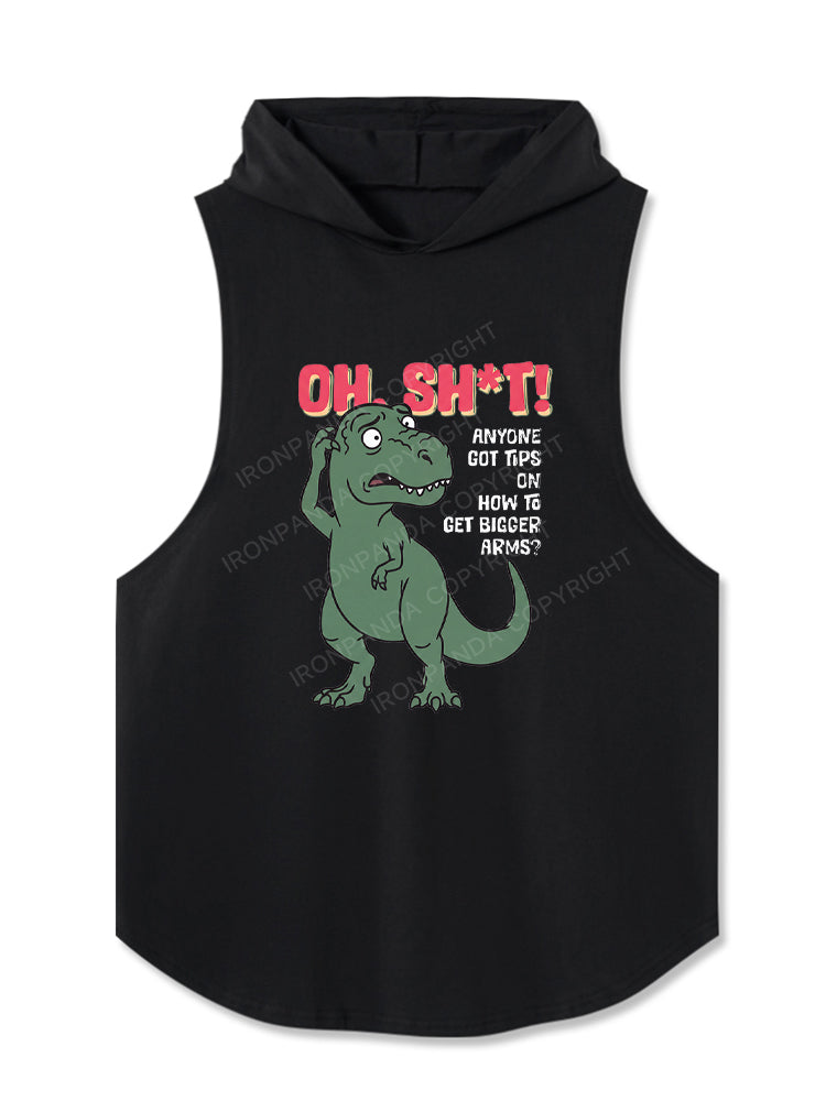 Funny T-Rex Small Arms Hooded Tank