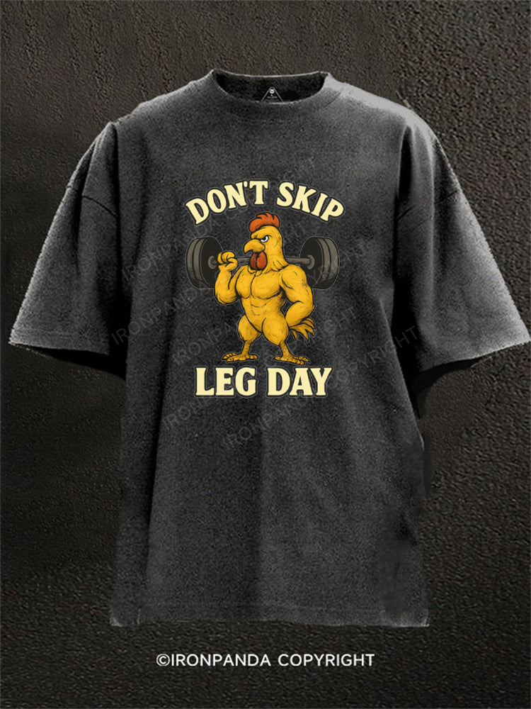 DON'T SKIP LEG DAY Washed Gym Shirt