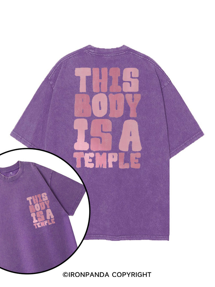 THIS BODY IS A TEMPLE printed Gym Shirt
