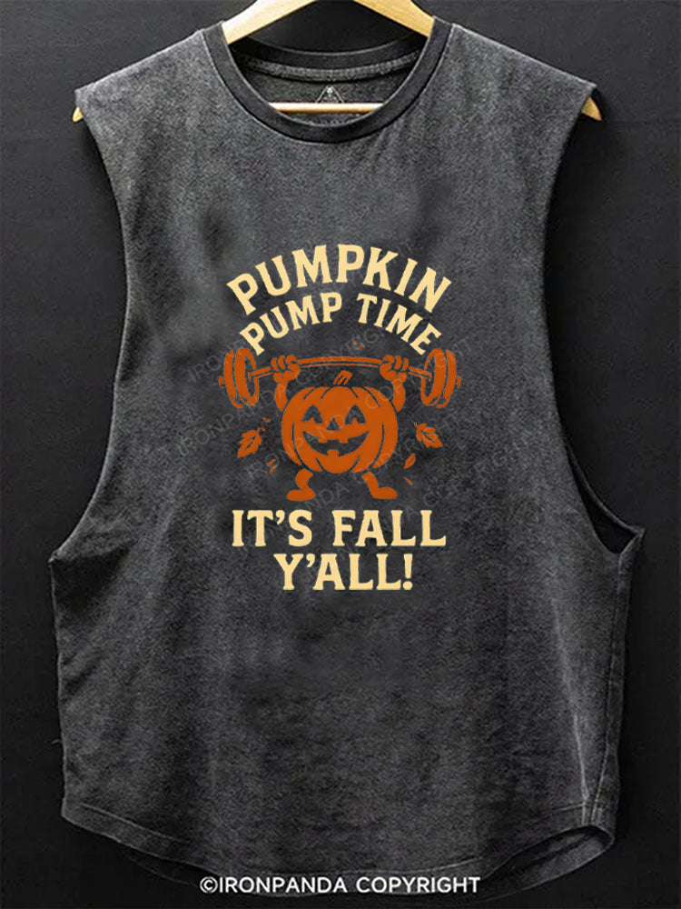 PUMPKIN PUMP TIME IT'S FALL Y'ALL! Scoop Bottom Cotton Tank