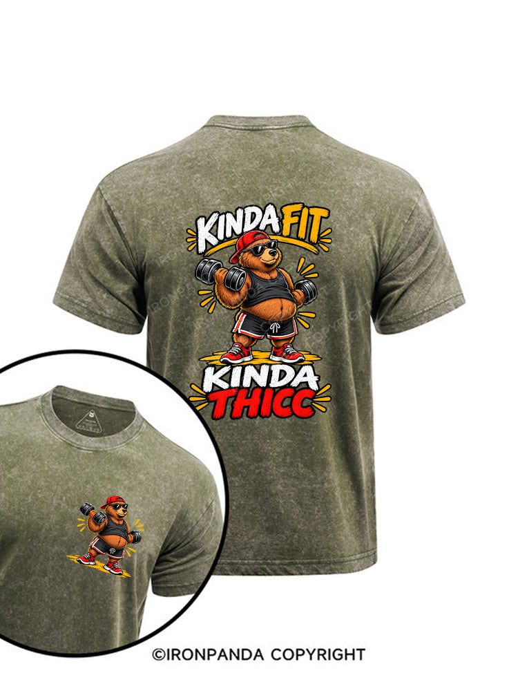 Kinda Fit Kinda Thicc Printed Washed Gym Shirt