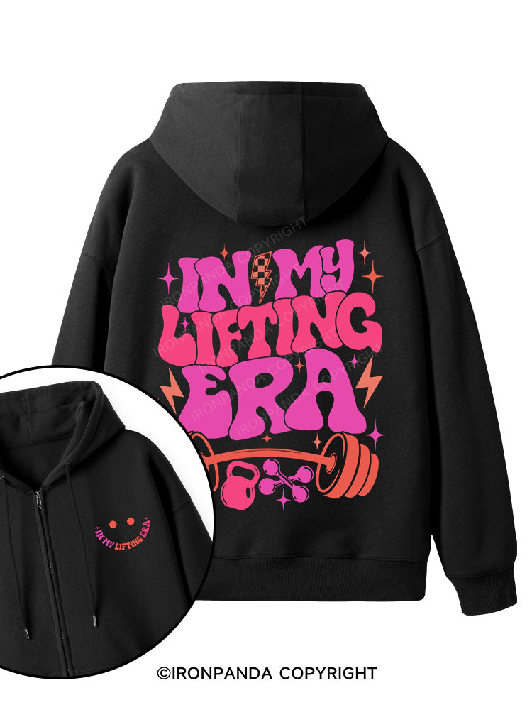 In My Lifting Era Double-Sided Printed Fleece Zip Up Hoodie