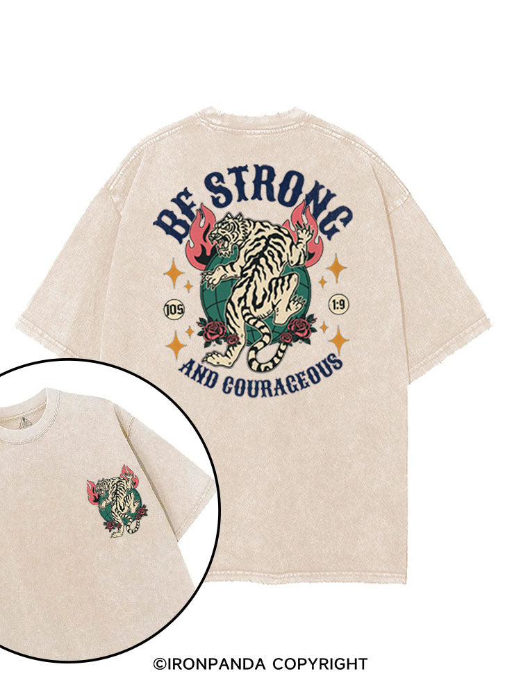 BE STRONG AND COURAGEOUS printed Gym Shirt