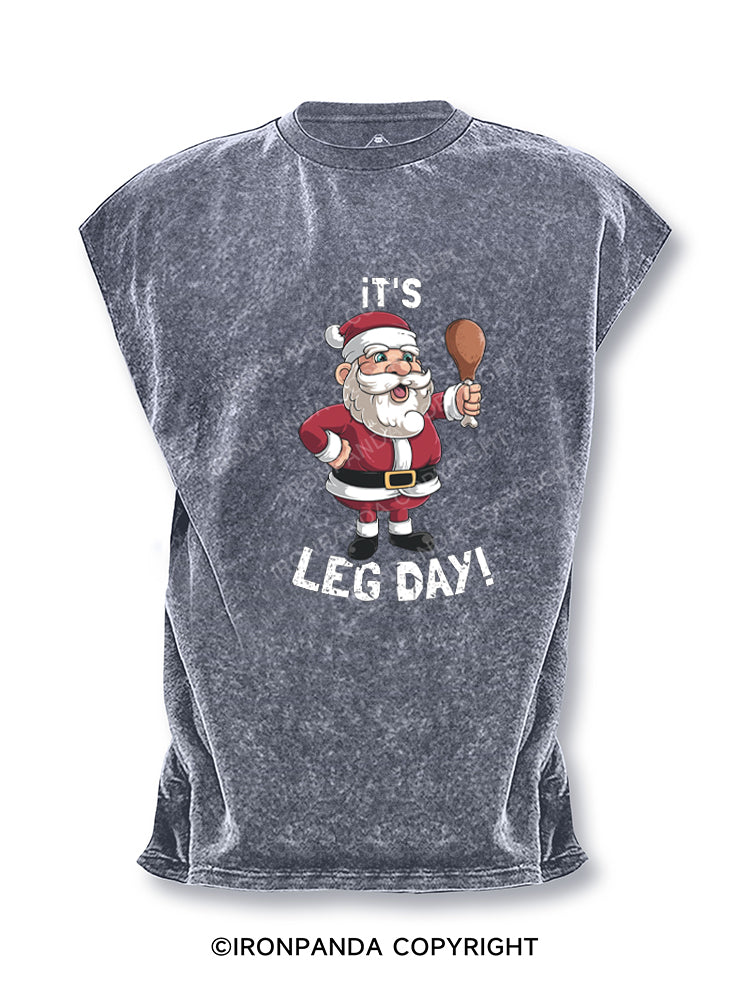 Santa Claus Leg Day Cut Off Tank