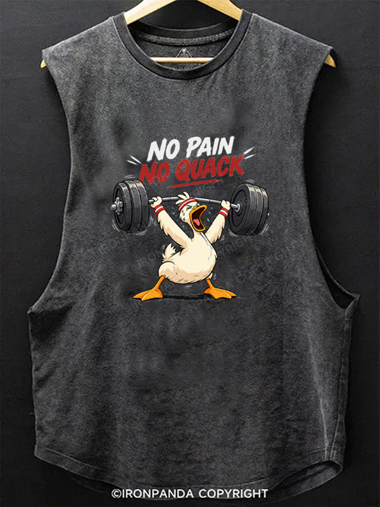 NO PAIN NO QUACK Scoop Bottom Cotton Tank