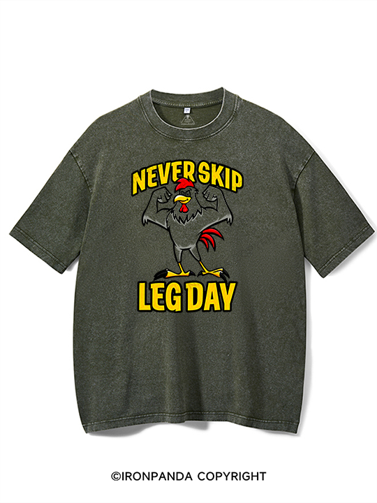 Never Skip Leg Day Washed Gym Shirt