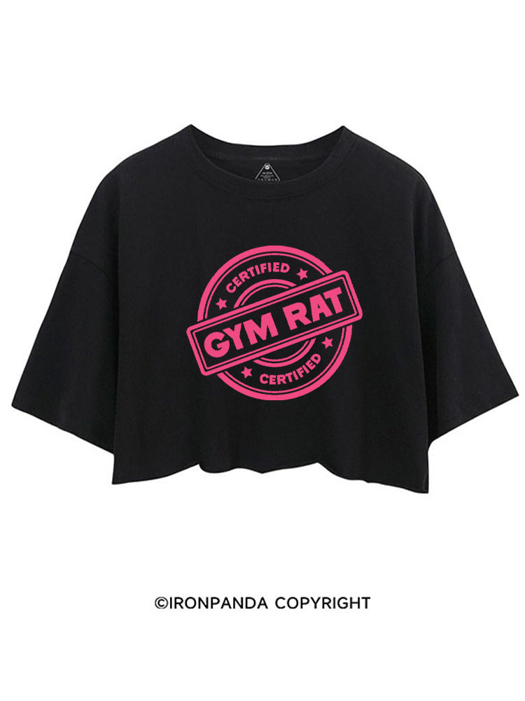 CERTIFIED GYM RAT WORKOUT CROP TOPS