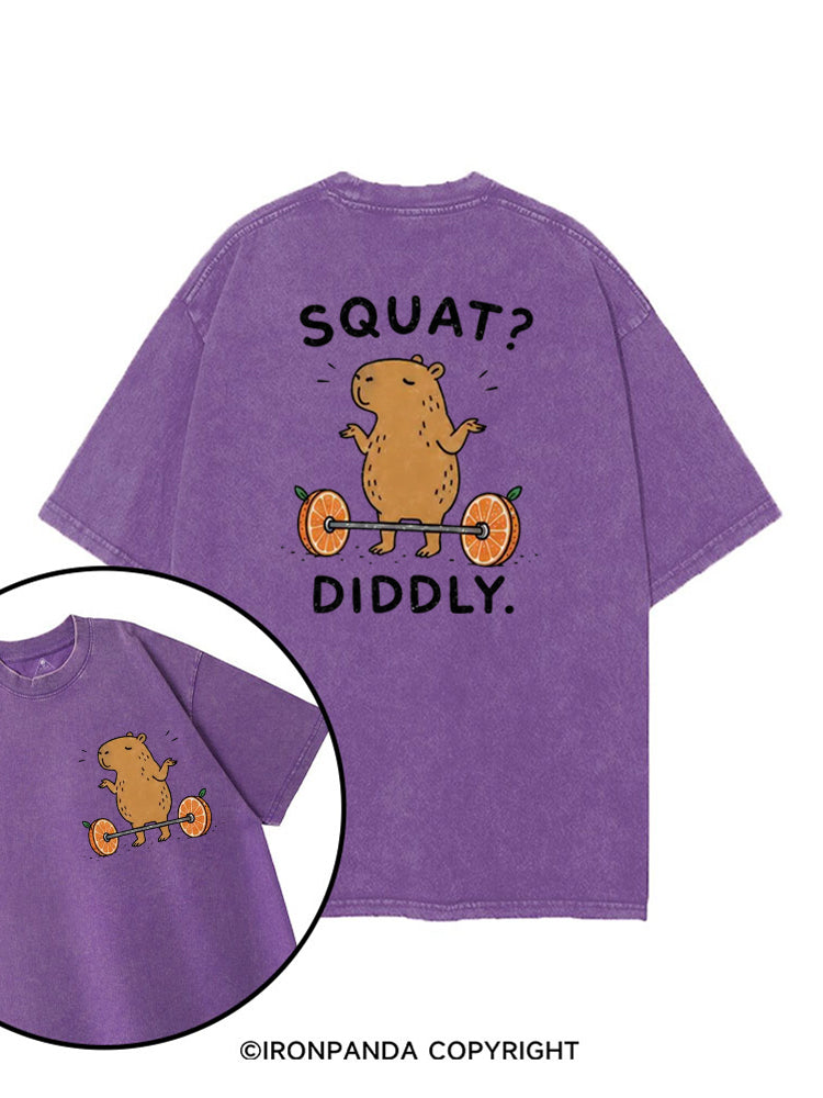 Capybara Squat Diddly printed Gym Shirt
