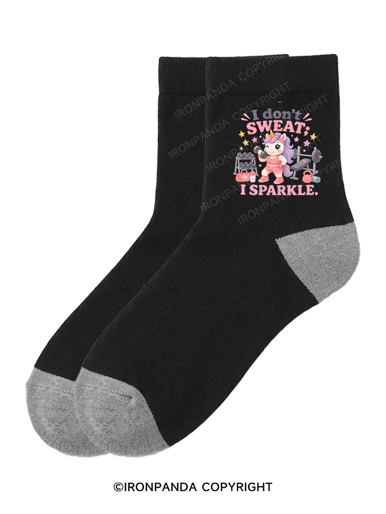 I DON'T SWEAT I SPARKLE SWEATY UNICORN Crew Socks