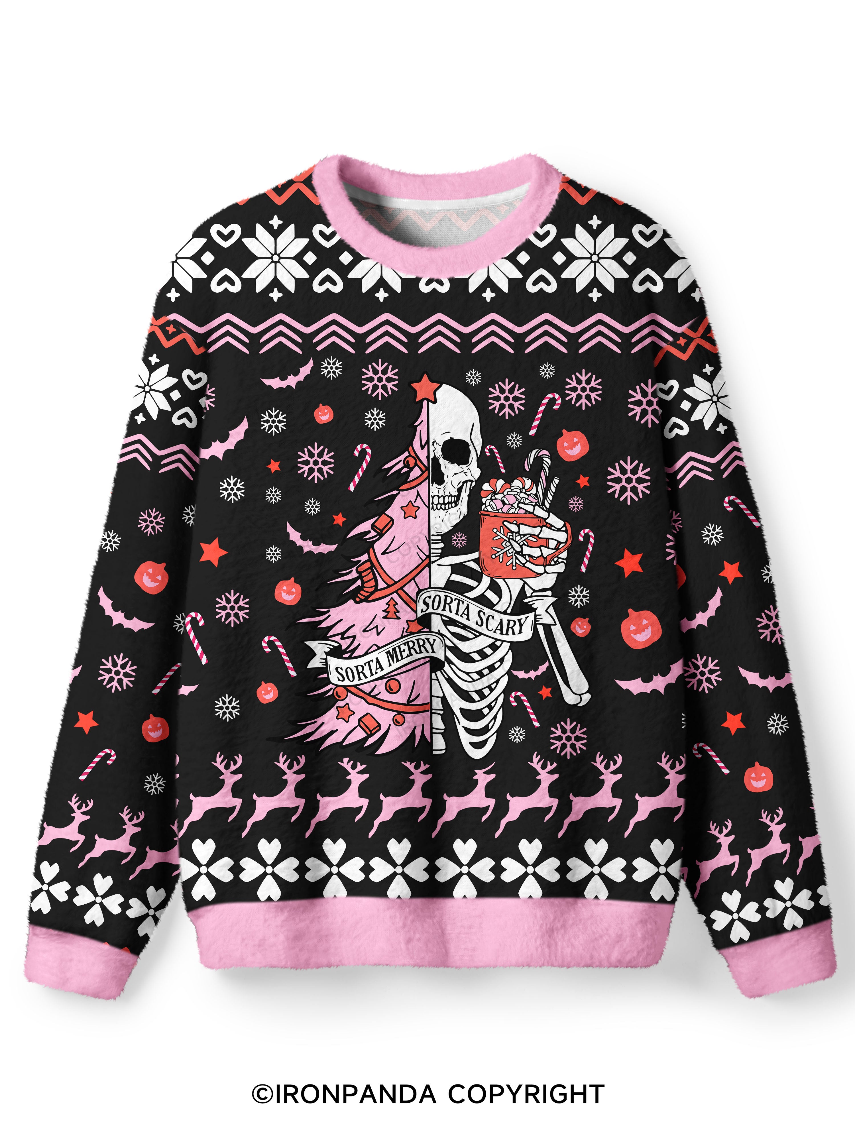 SORTA MERRY SORTA SCARY Ugly Fuzzy Fleece Sweater