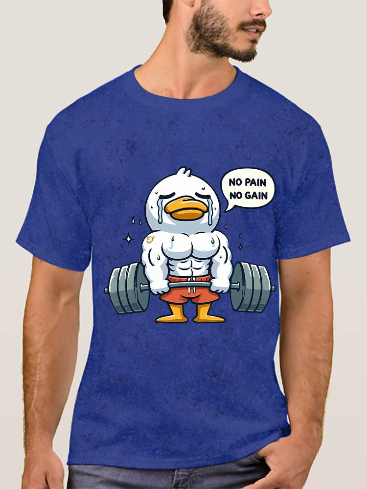 No Pain No Gain Duck Washed Gym Shirt