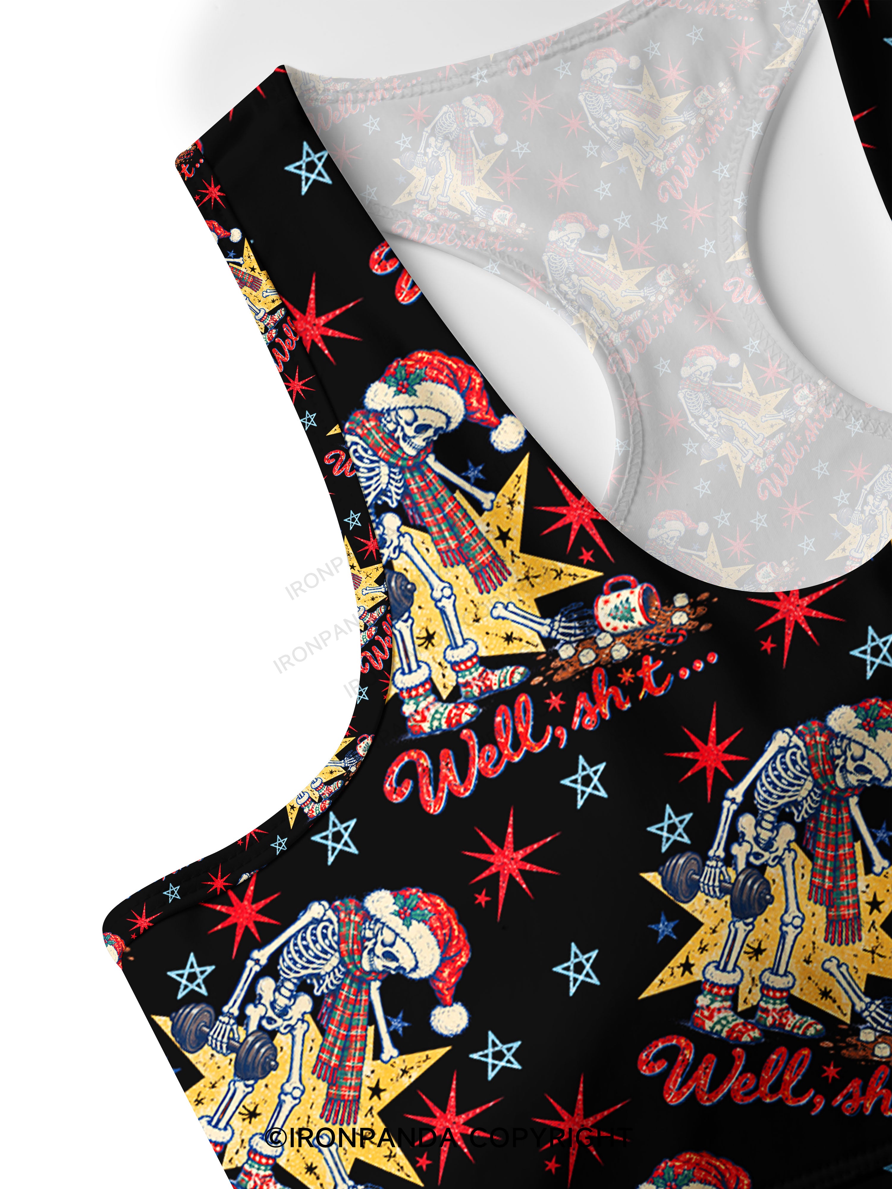 Well Shit Skeleton Racerback Sports Bra