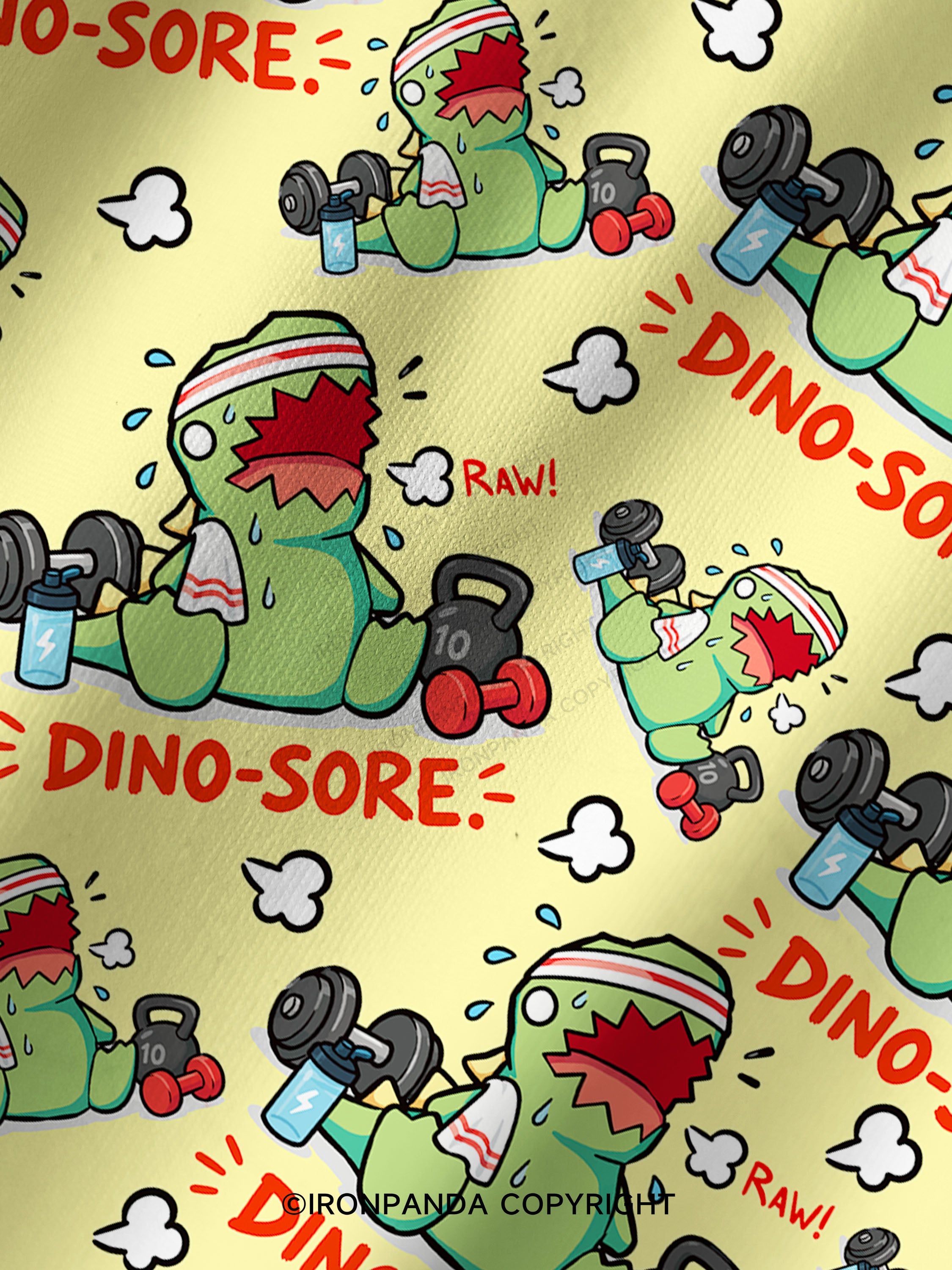 RAW! DINO-SORE Printed Yoga Shorts