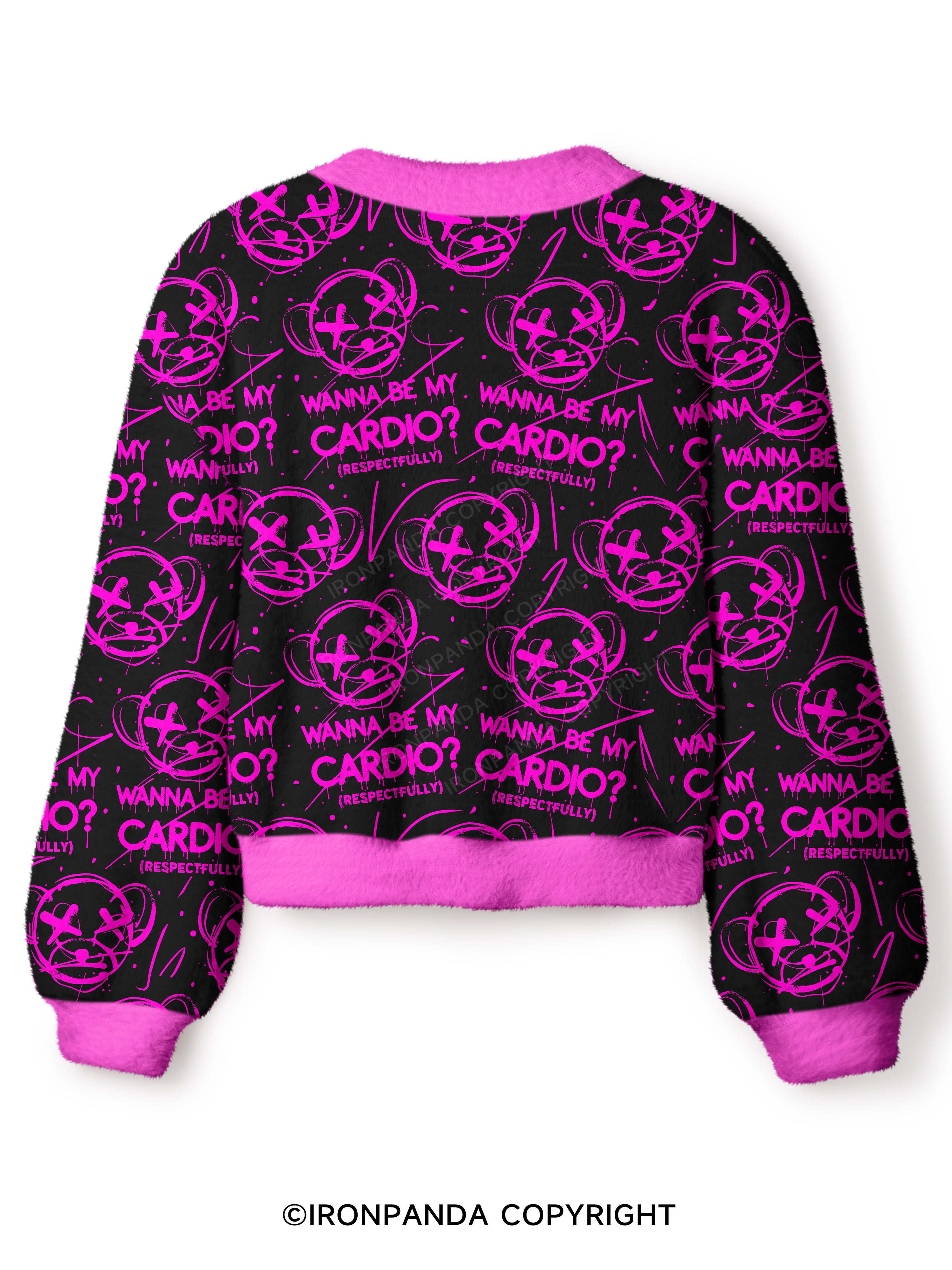 WANNA BE MY CARDIO Crop Ugly Cardigan Sweater