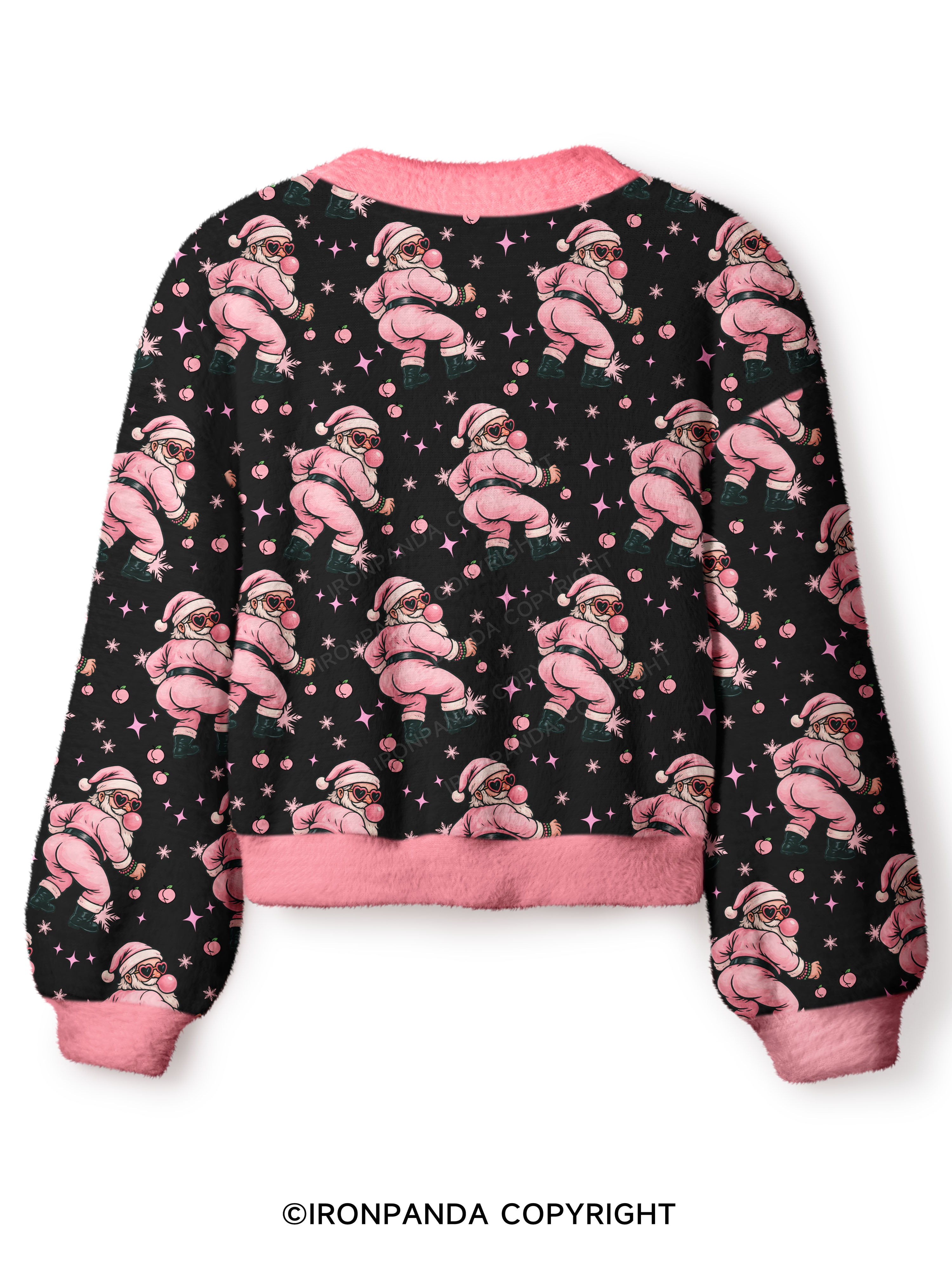 IRONPANDA MERRY THICC-MAS Crop Ugly Cardigan Sweater