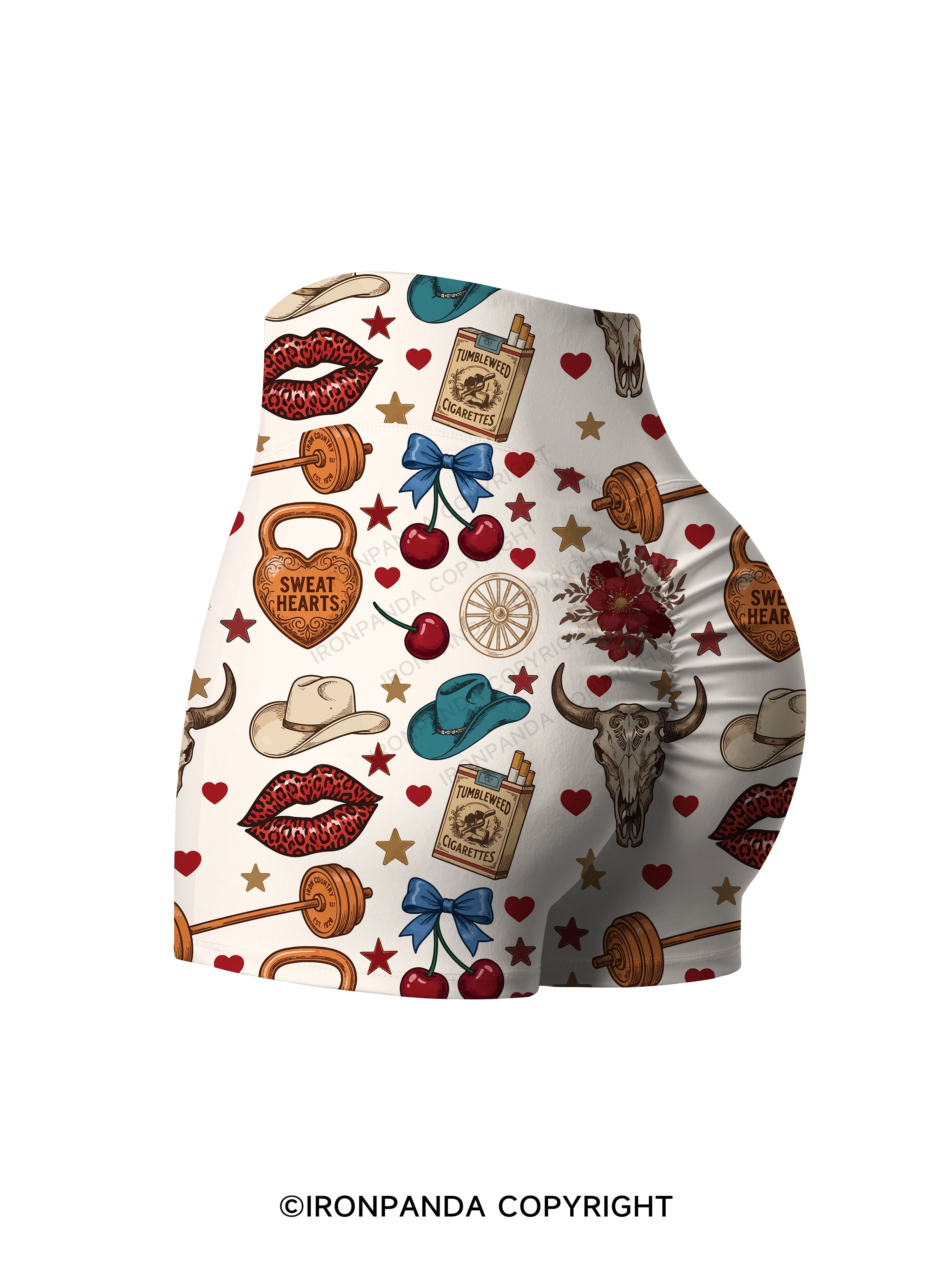 Sweat Hearts Western Gym Printed Yoga Shorts