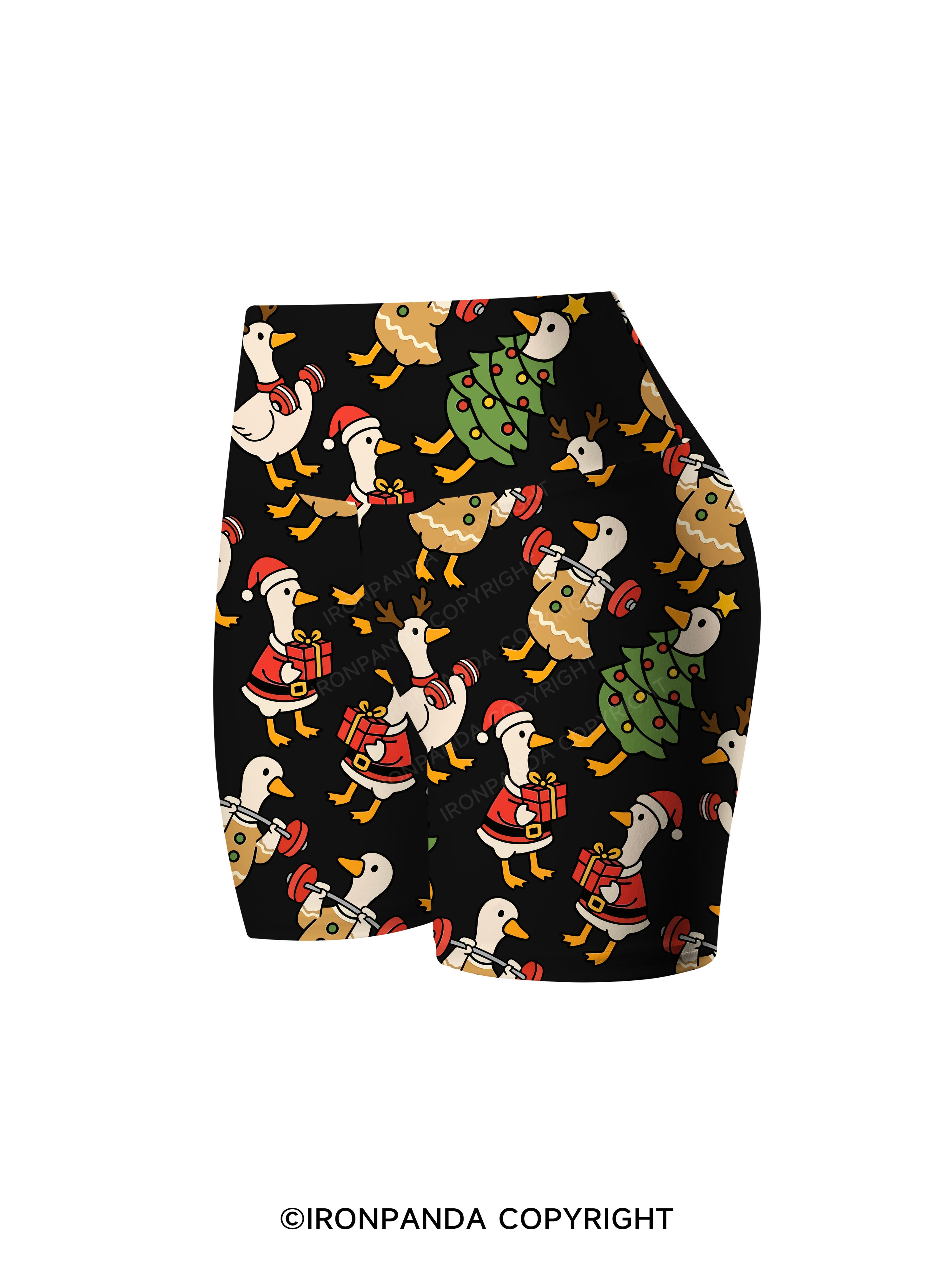 JUST A JOLLY GYM GOOSE Printed Yoga Cycling Shorts