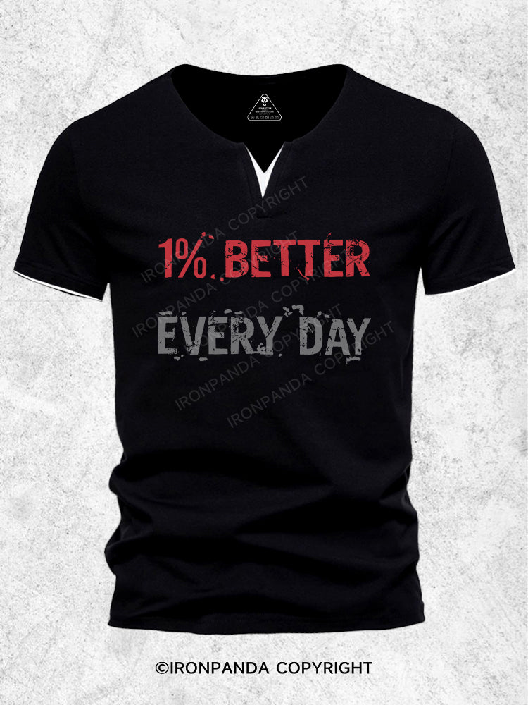 1% Better Every Day Men's Workout V-Neck Shirt