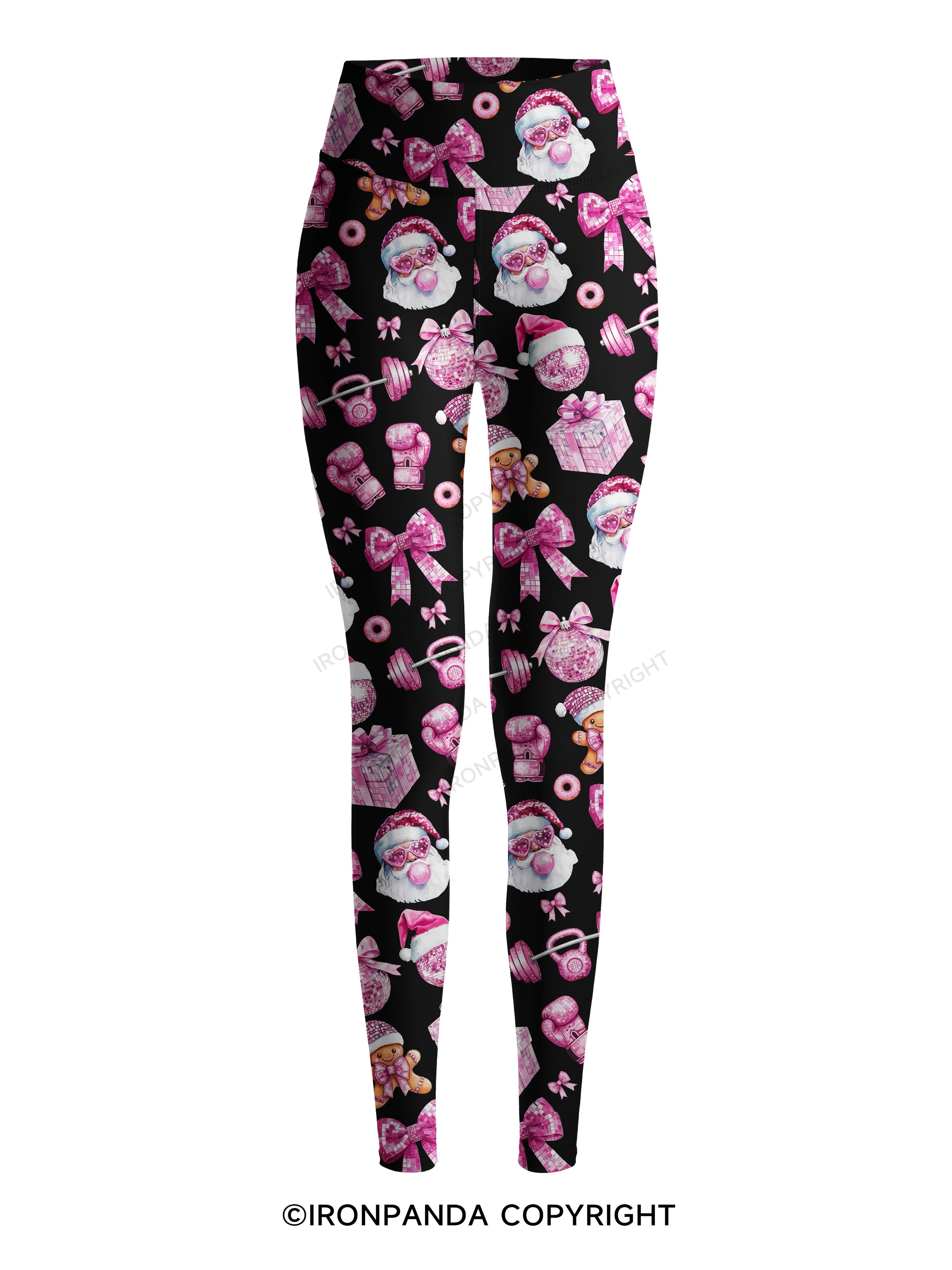 Holiday Hustle and Pink Glow Printed Yoga Pants