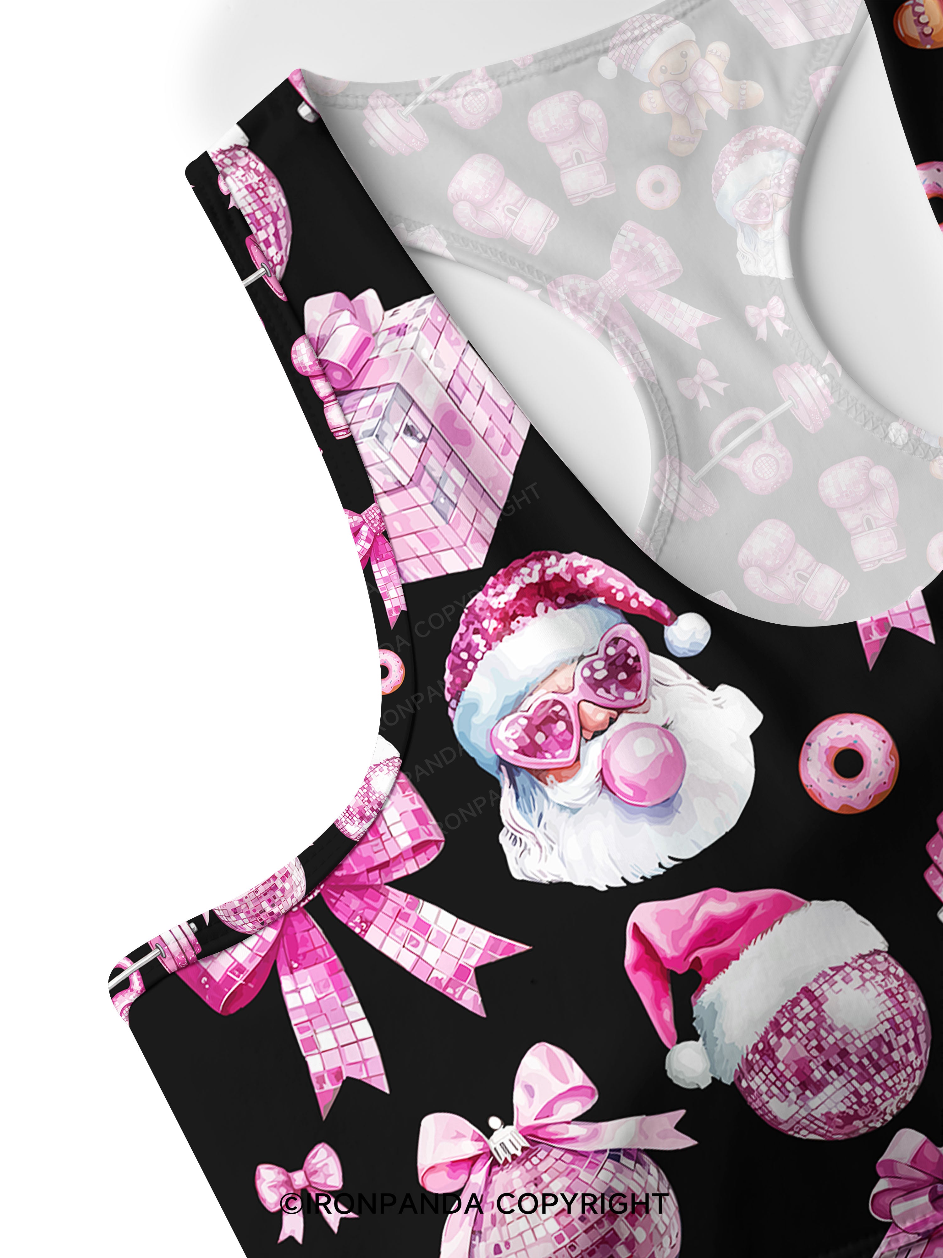 Holiday Hustle and Pink Glow Racerback Sports Bra