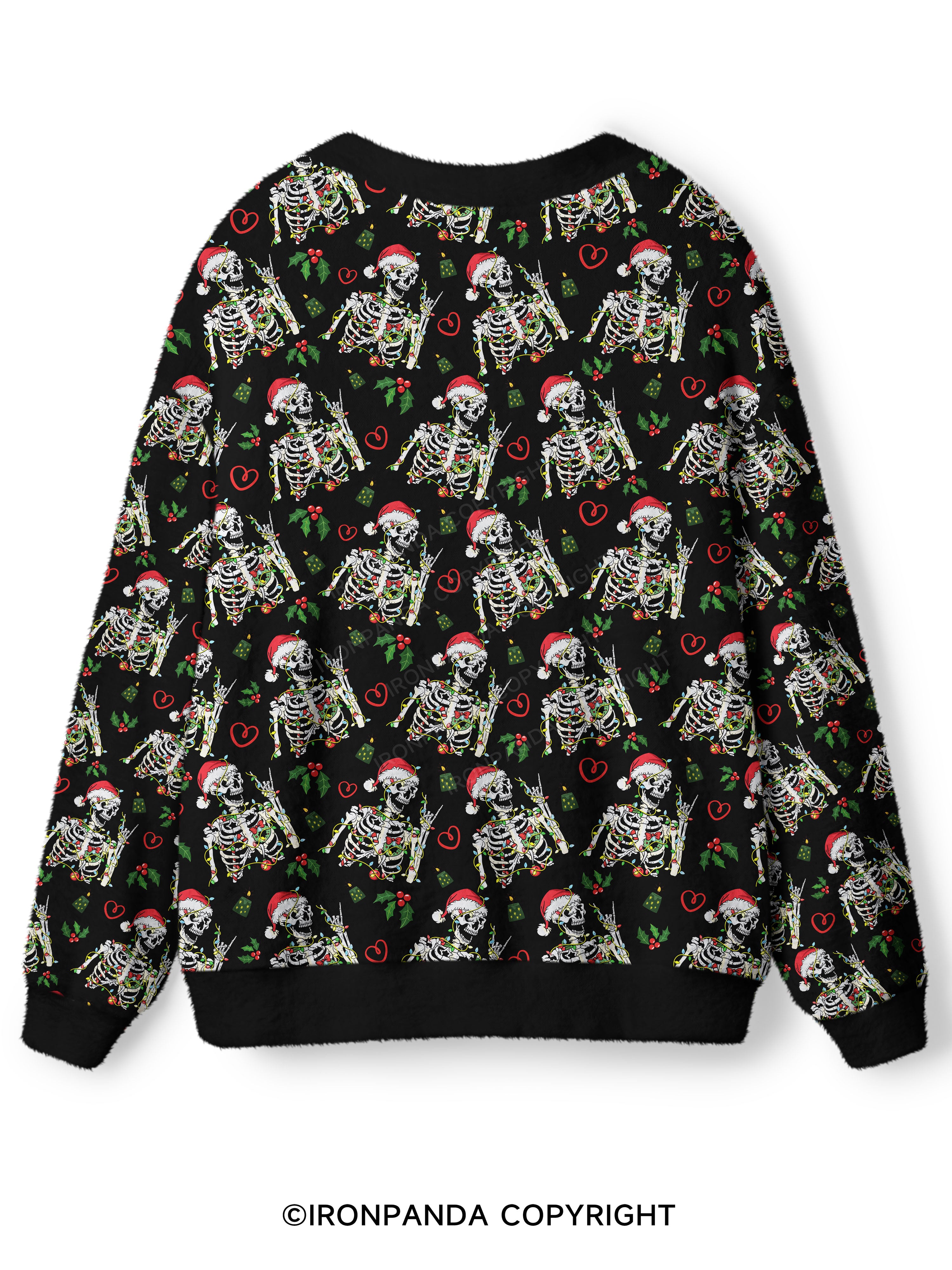 SKELETON WITH CHRISTMAS LIGHTS Ugly Cardigan Sweater