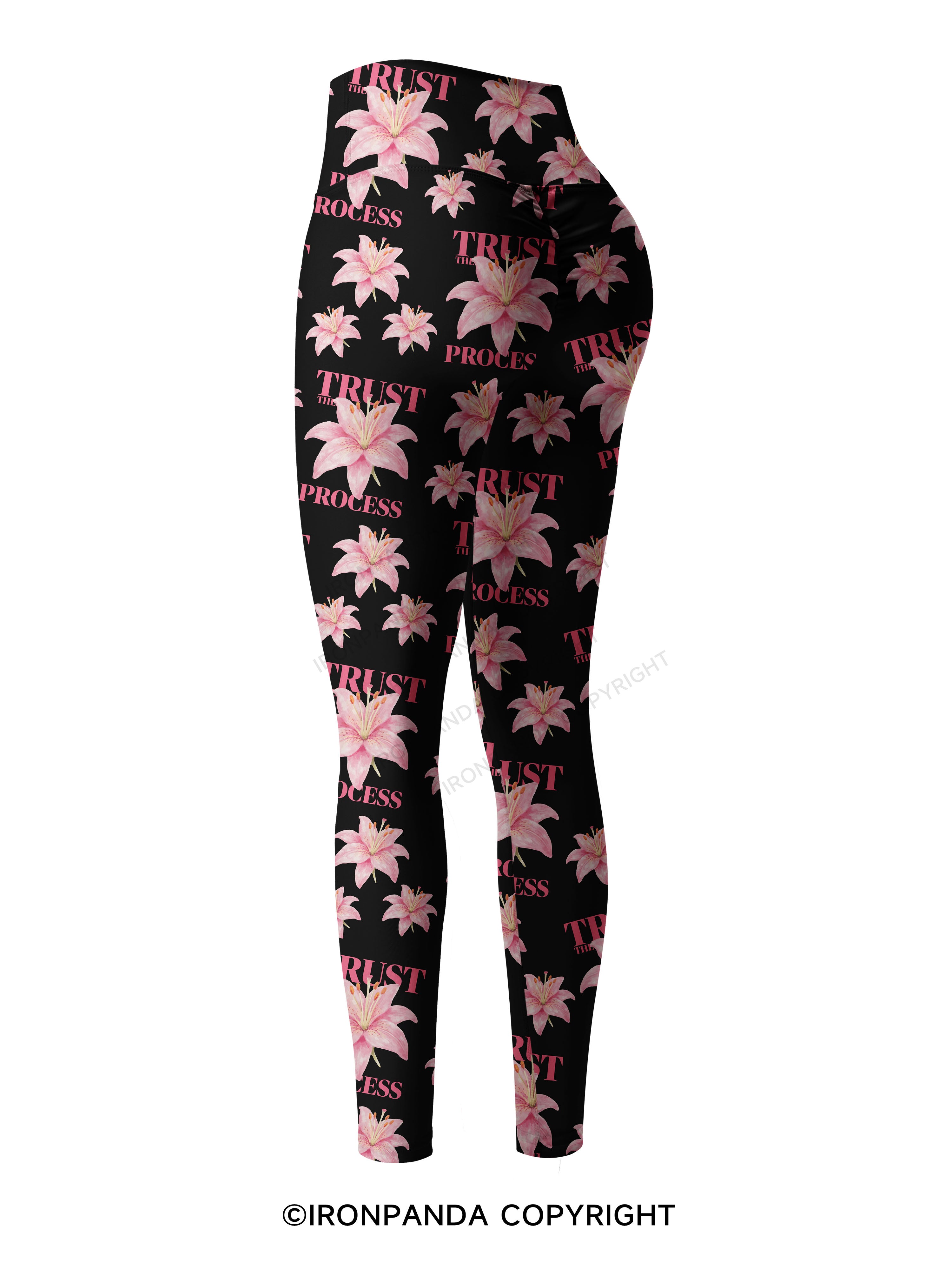 TRUST THE PROCESS Printed Yoga Pants