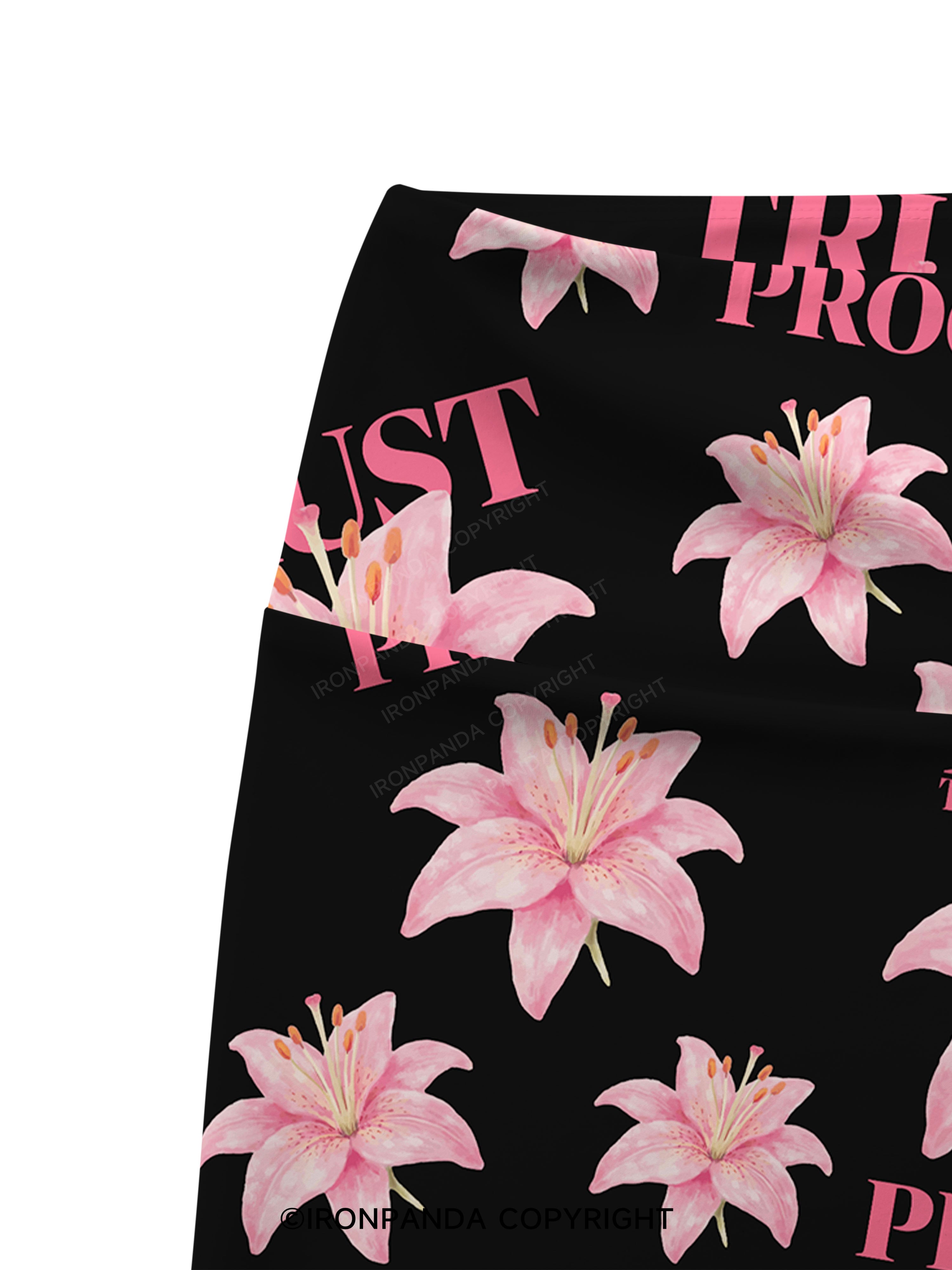 TRUST THE PROCESS Printed Yoga Cycling Shorts