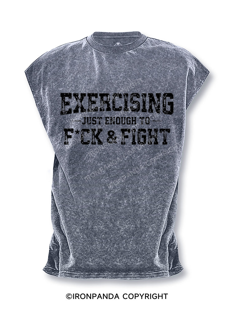 Exercising Just Enough To F**k & Fight Cut Off Tank