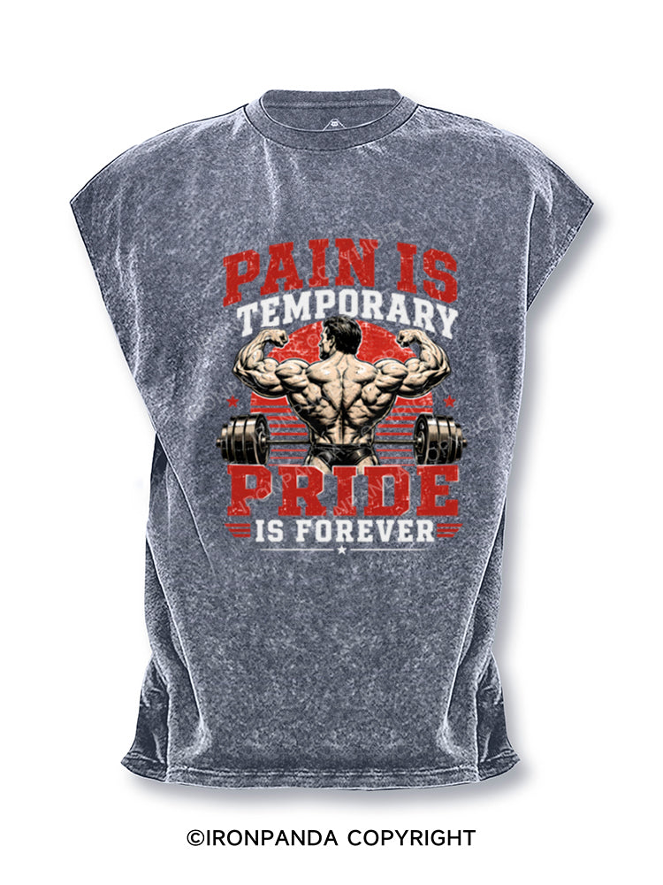 Pain Is Temporary Pride Is Forever Bodybuilder Motivational Cut Off Tank