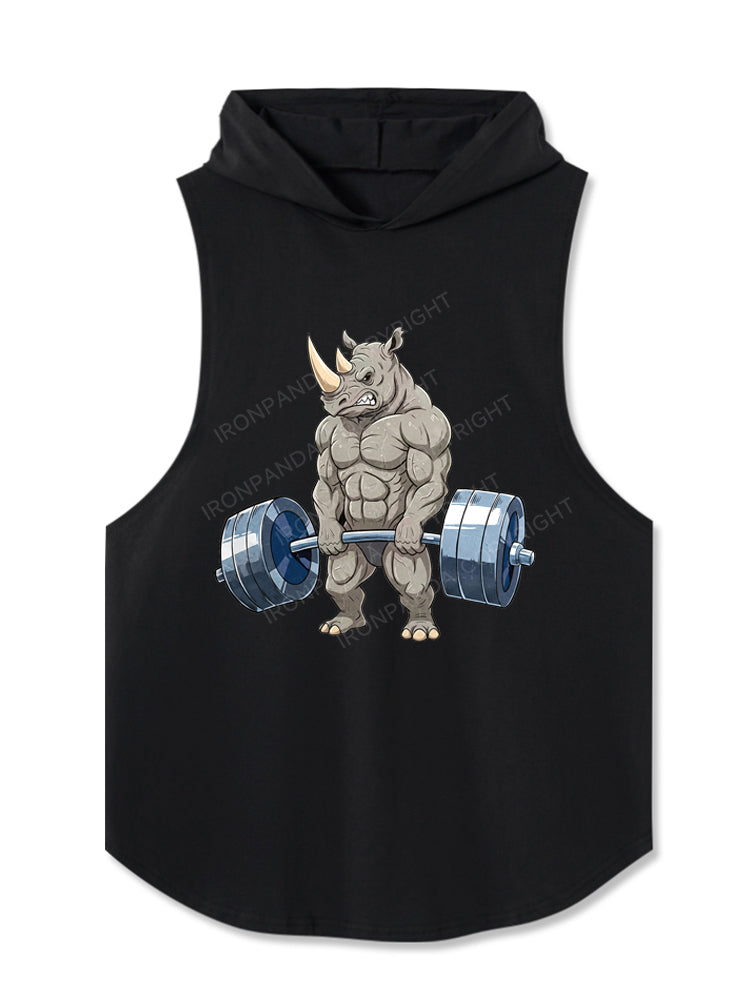 Muscular Rhino Deadlift Gym Hooded Tank