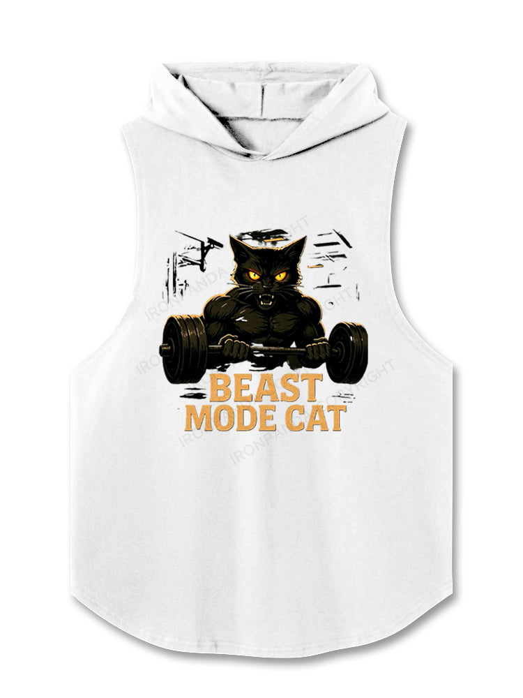 Beast Mode Cat Intense Workout Animal Hooded Tank