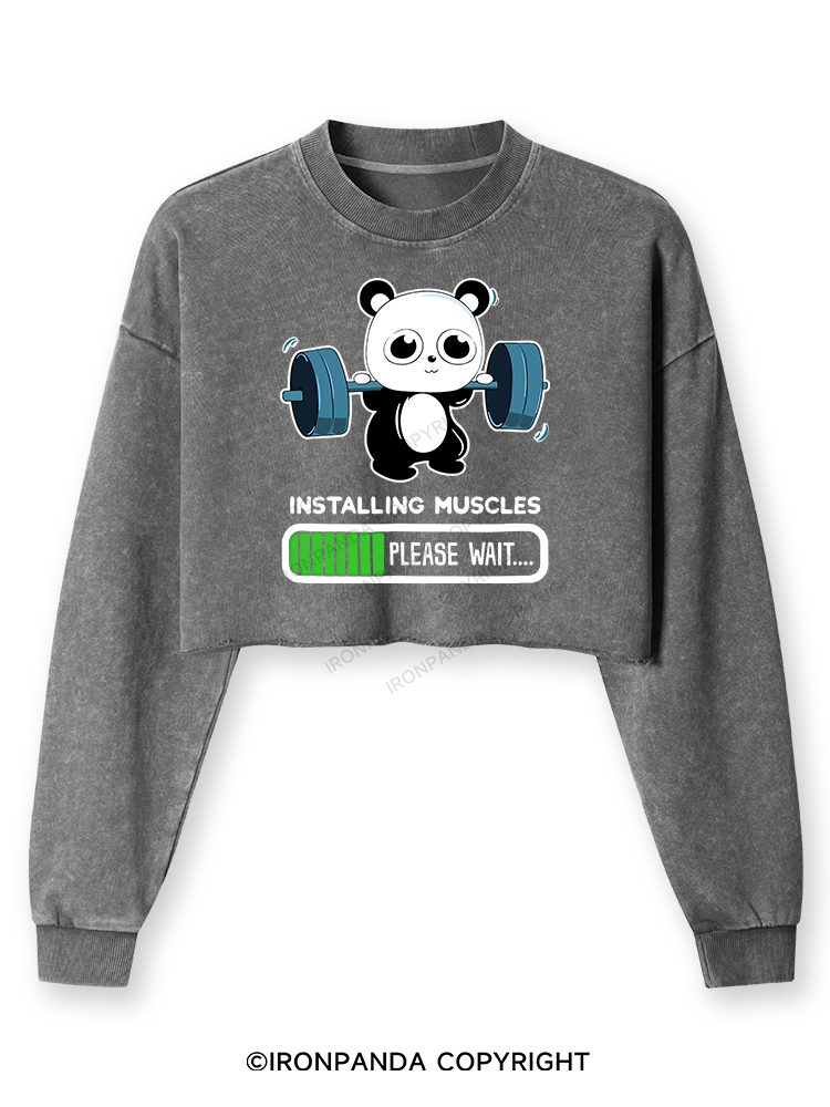 BENCH PANDA Washed Long-Sleeve Crop Top
