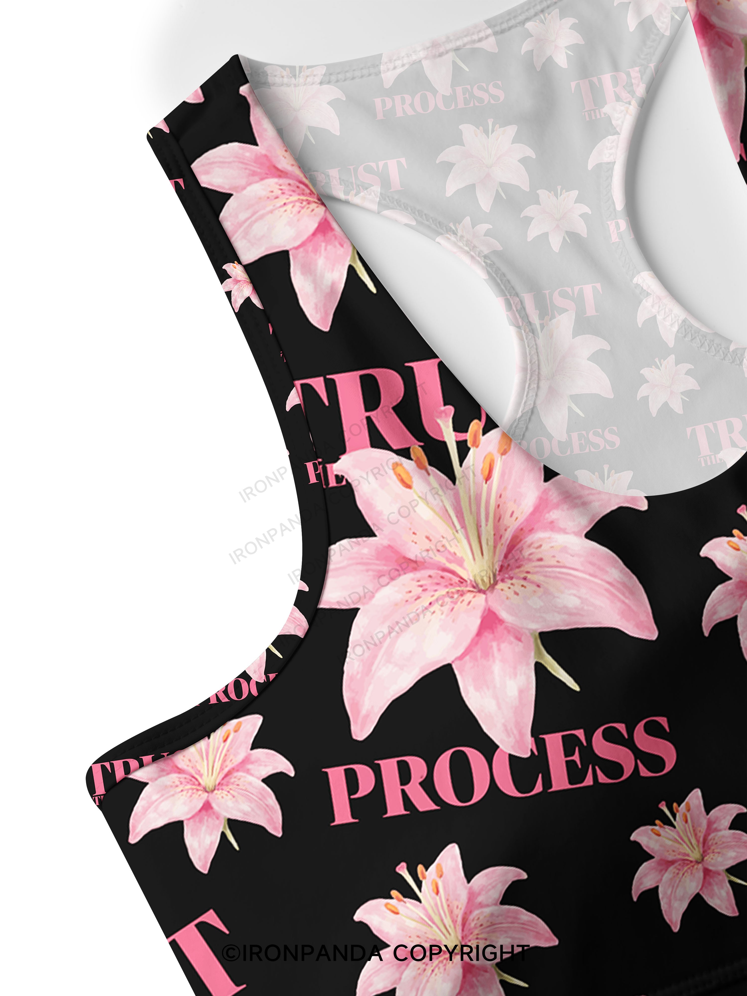 TRUST THE PROCESS Racerback Sports Bra
