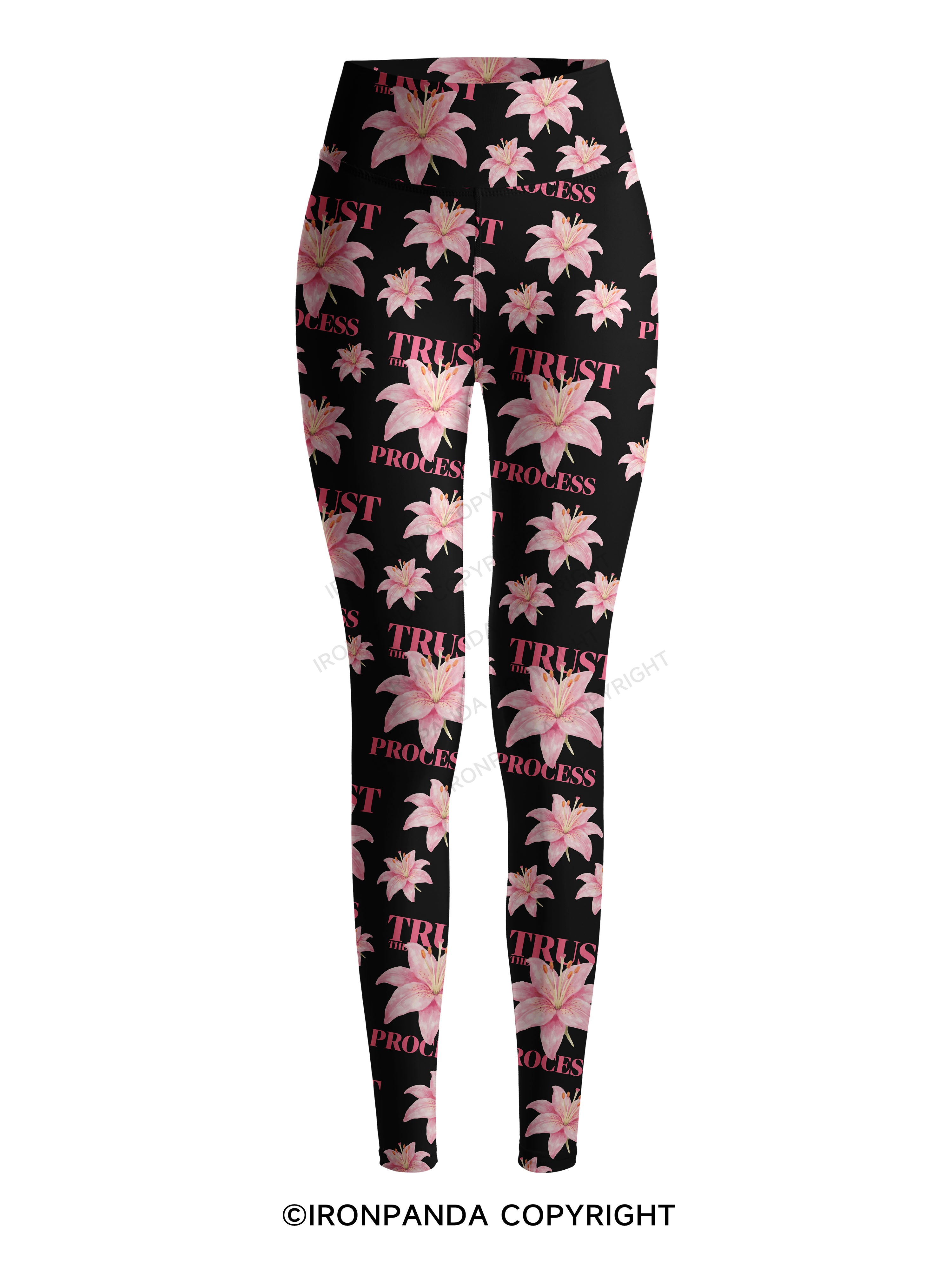 TRUST THE PROCESS Printed Yoga Pants