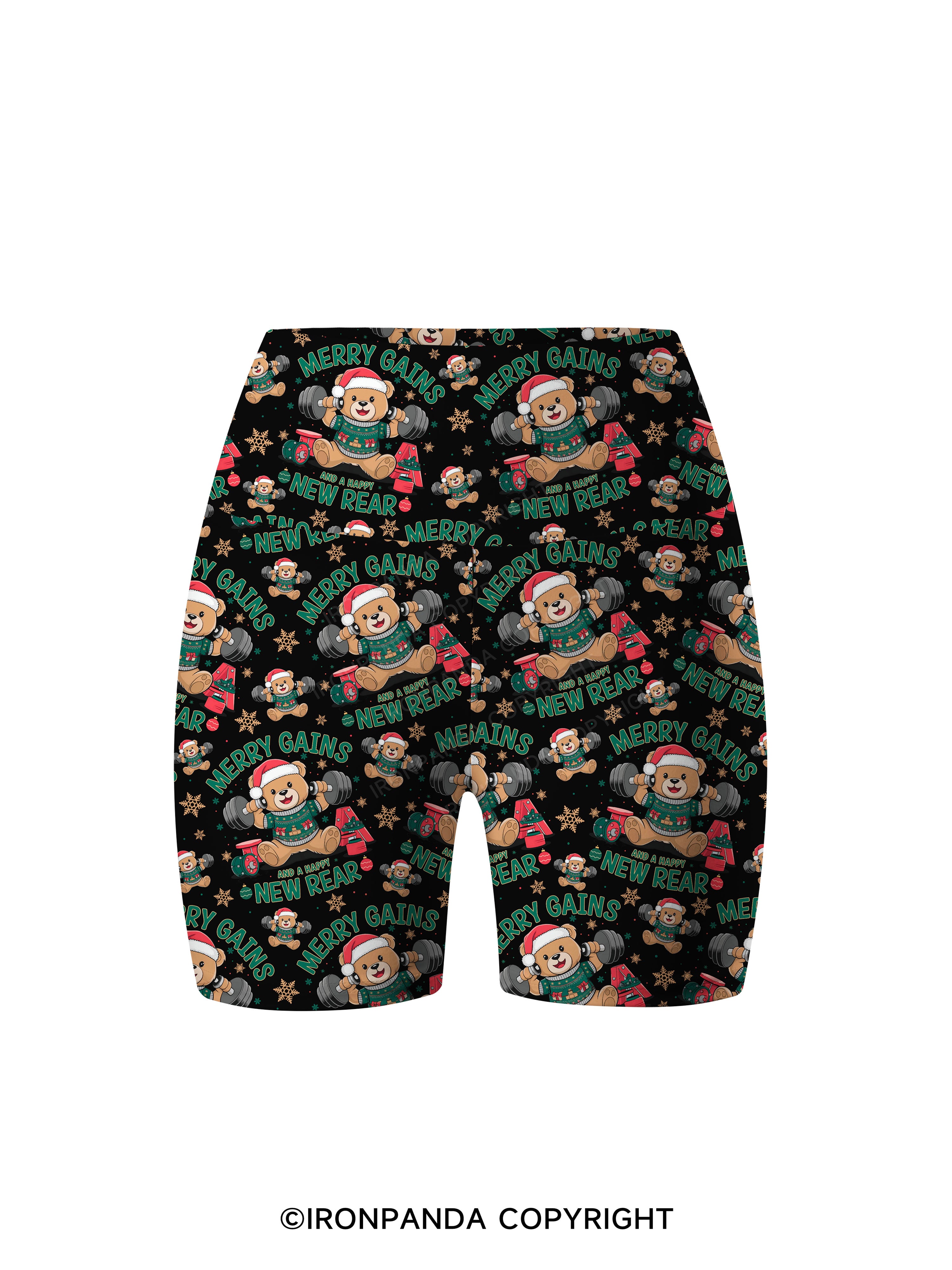 MERRY GAINS AND A HAPPY NEW REAR Printed Yoga Cycling Shorts