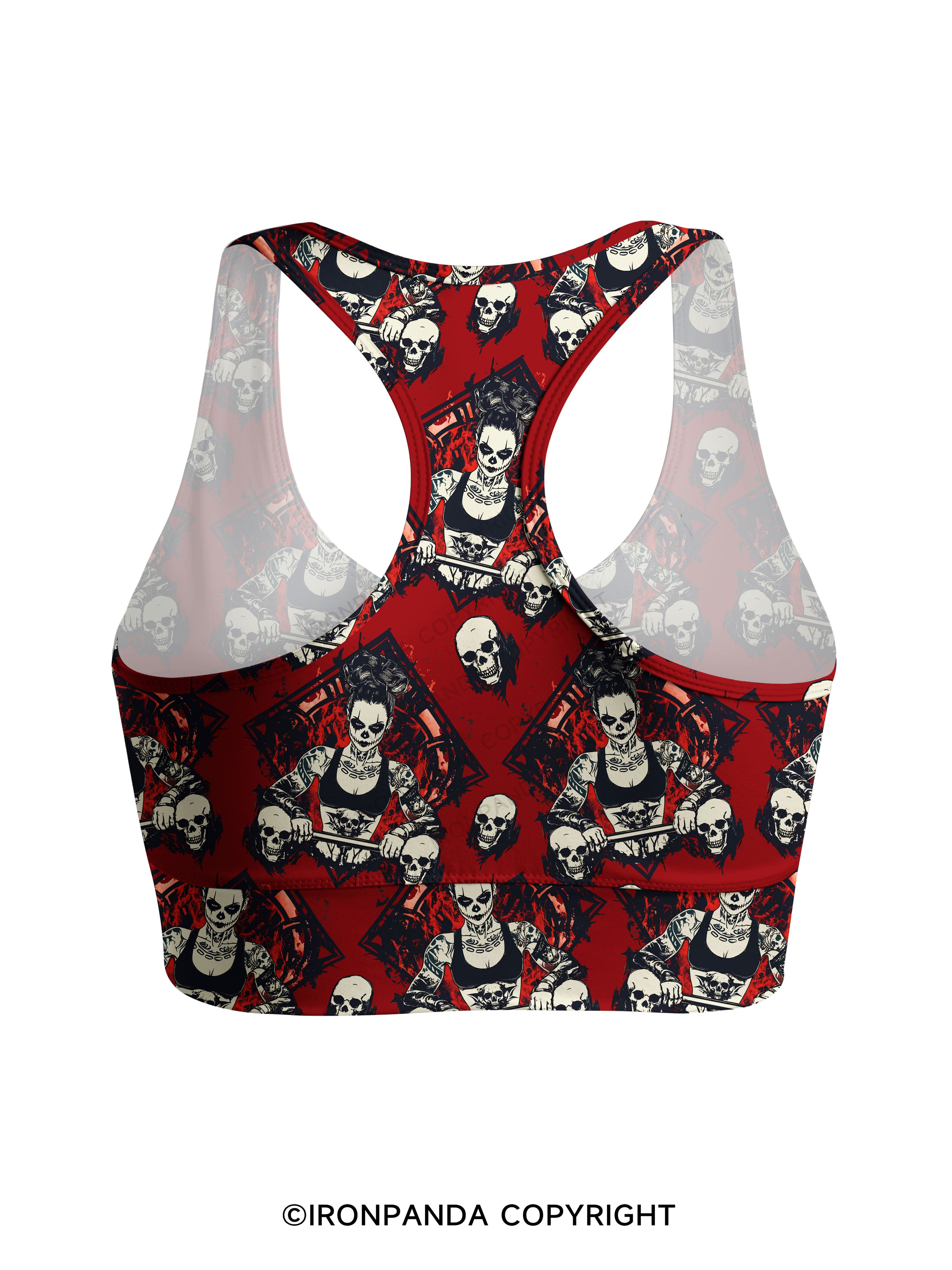 HEAVY LIFTS, DARK VIBES Racerback Sports Bra