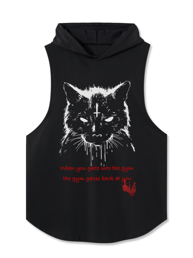 When you gaze into the gym, the gym gazes back at you Hooded Tank