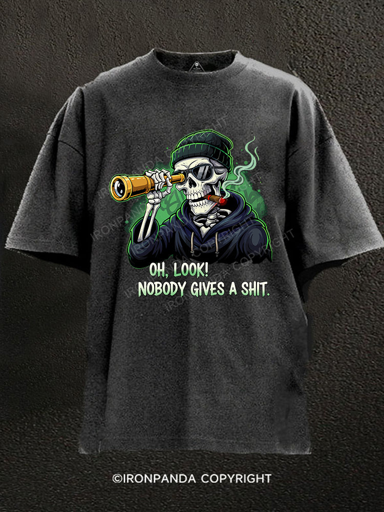 OH LOOK! NOBODY GIVES A SHIT Washed Gym Shirt