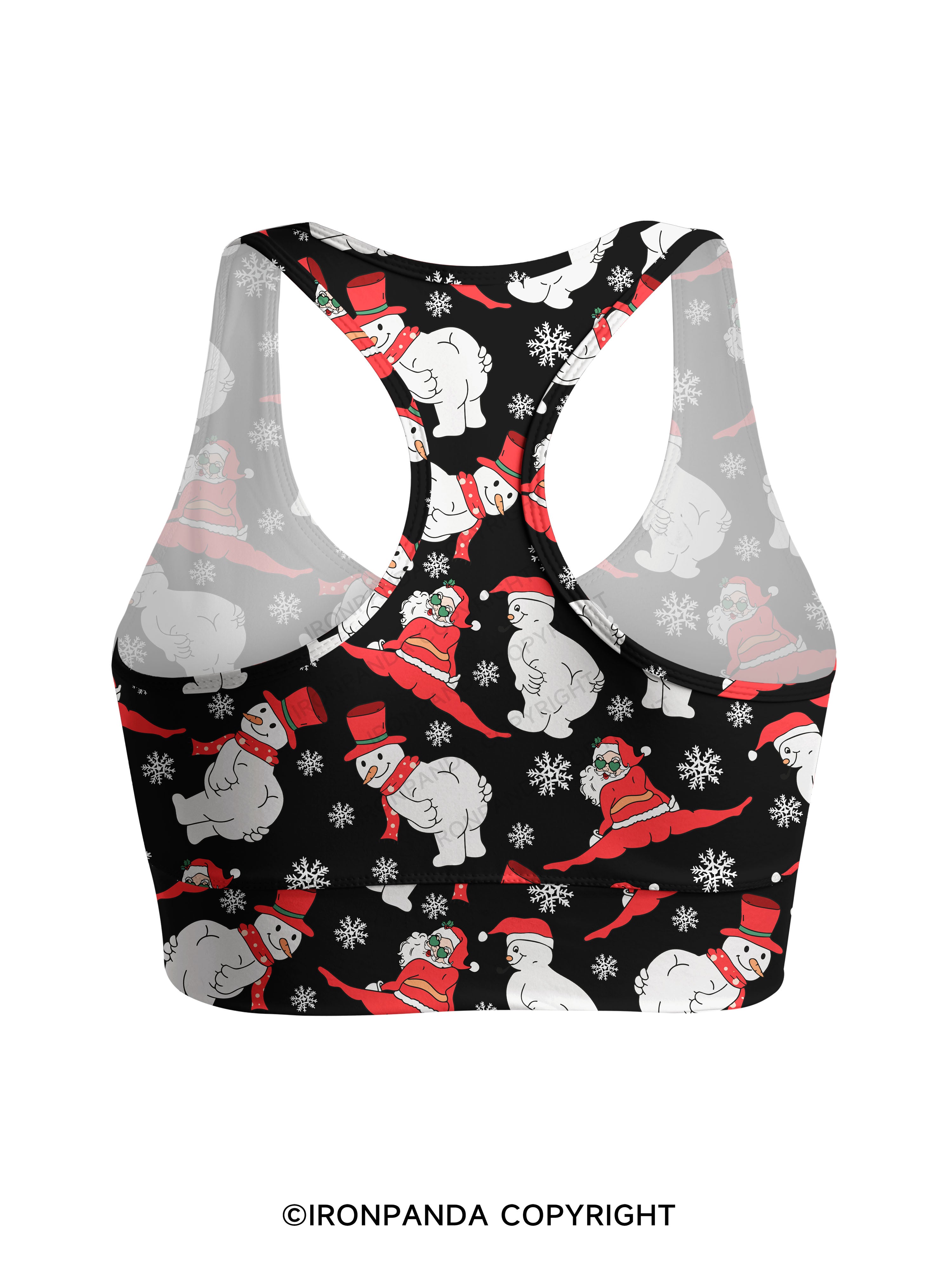 MERRY FITMAS AND A HAPPY NEW REAR Racerback Sports Bra