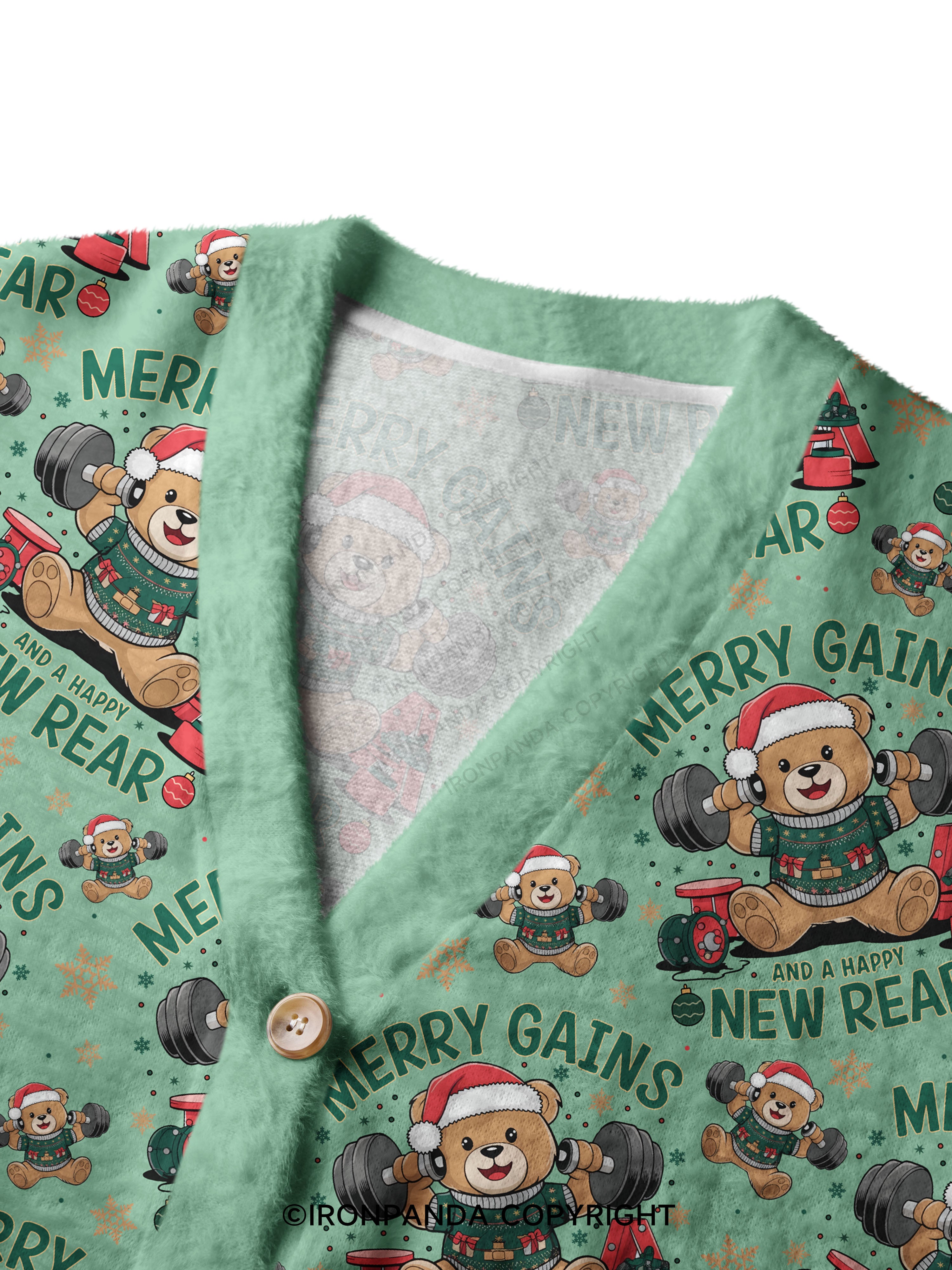 MERRY GAINS AND A HAPPY NEW  Crop Ugly Cardigan Sweater